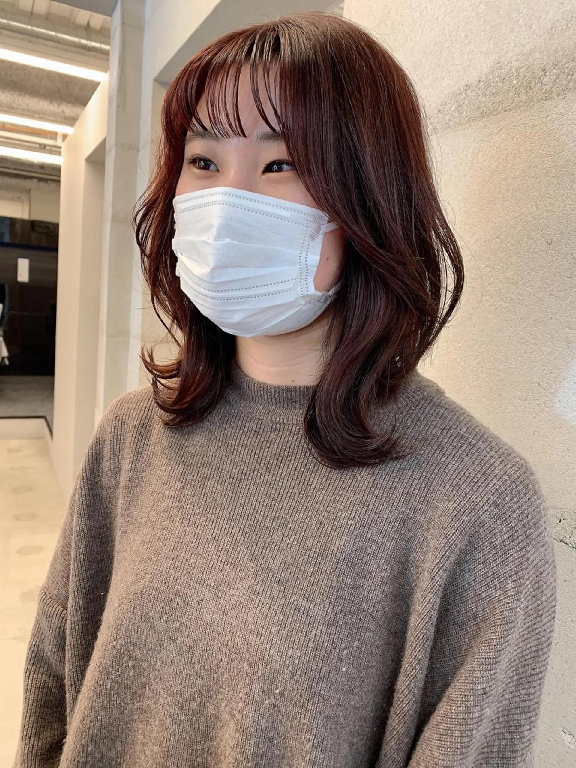 ミディアム カラー 透明感/オリーブ/ グレージュ/YUKAのヘアスタイル