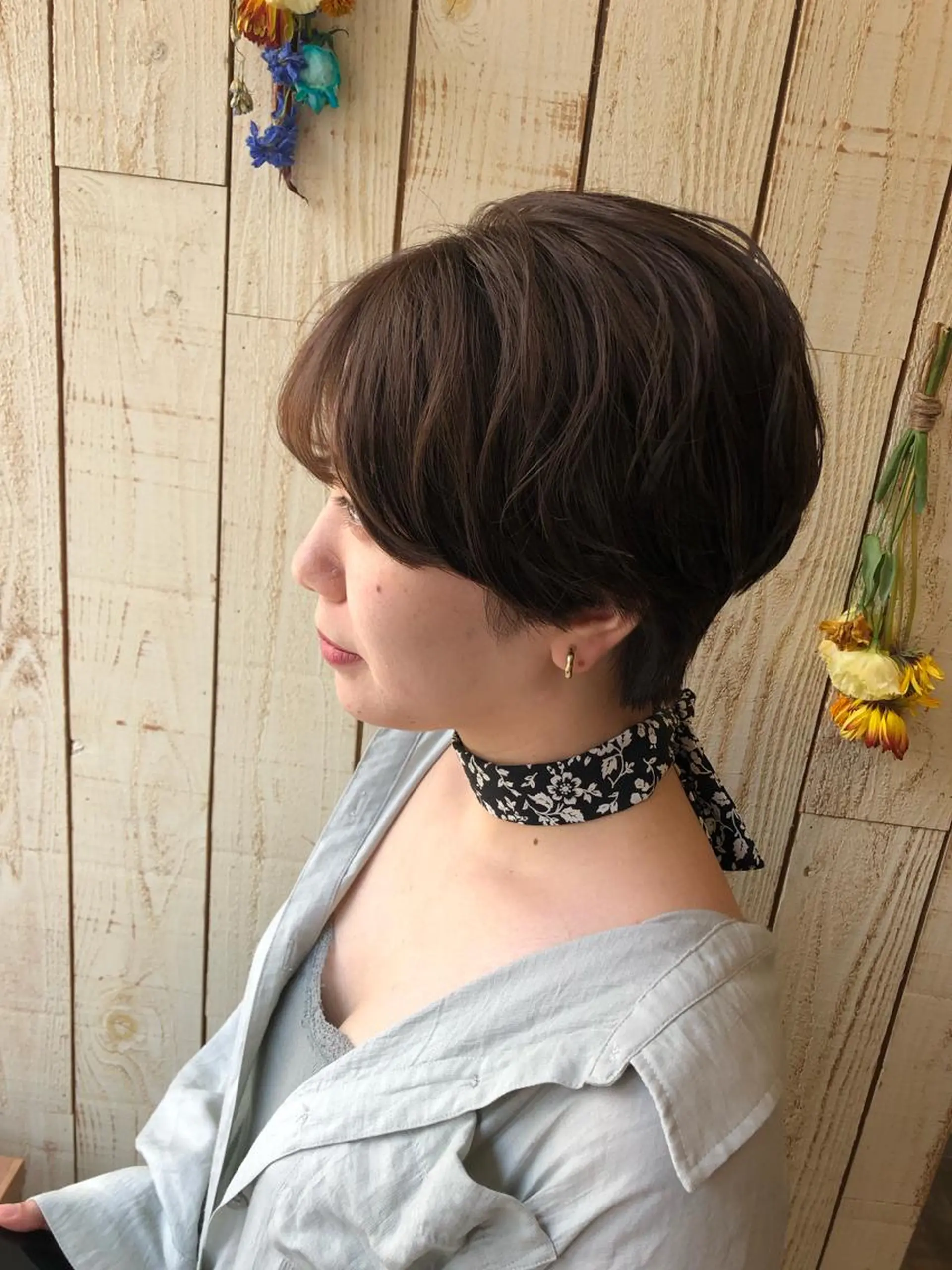 ショート カラー ハンサムショート アッシュ ベージュカラー ショートヘア little×PORTO sannomiya所属・Topstylist HARUのヘアスタイル