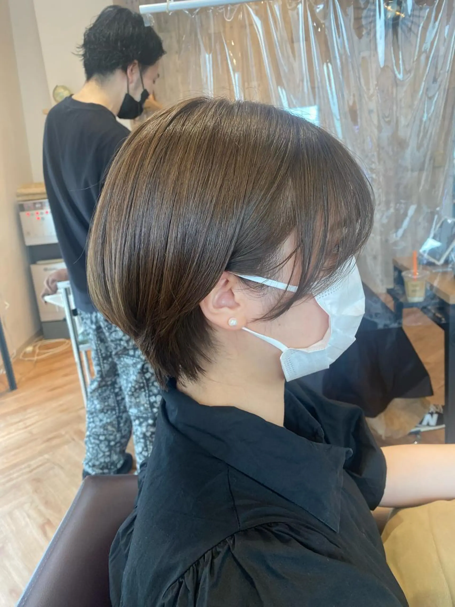 ショート カラー 韓国ヘア顔周りカット 艶髪ベージュtamaのヘアスタイル