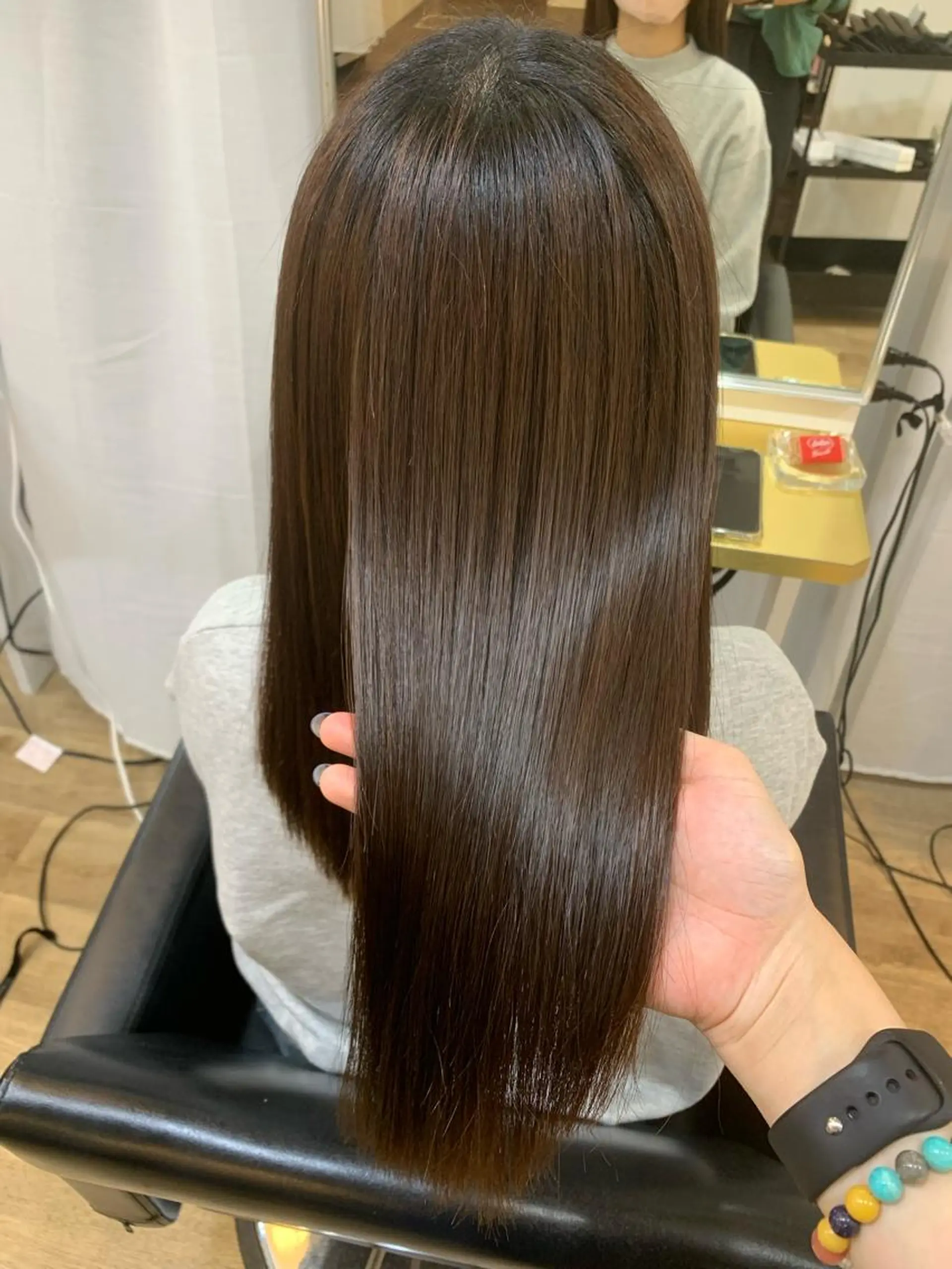 ロング ボブ ハイライト 髪質改善 カット ヘアカラー 縮毛矯正 トリートメント オクミヅキ /髪質改善/梅田🫧のヘアスタイル