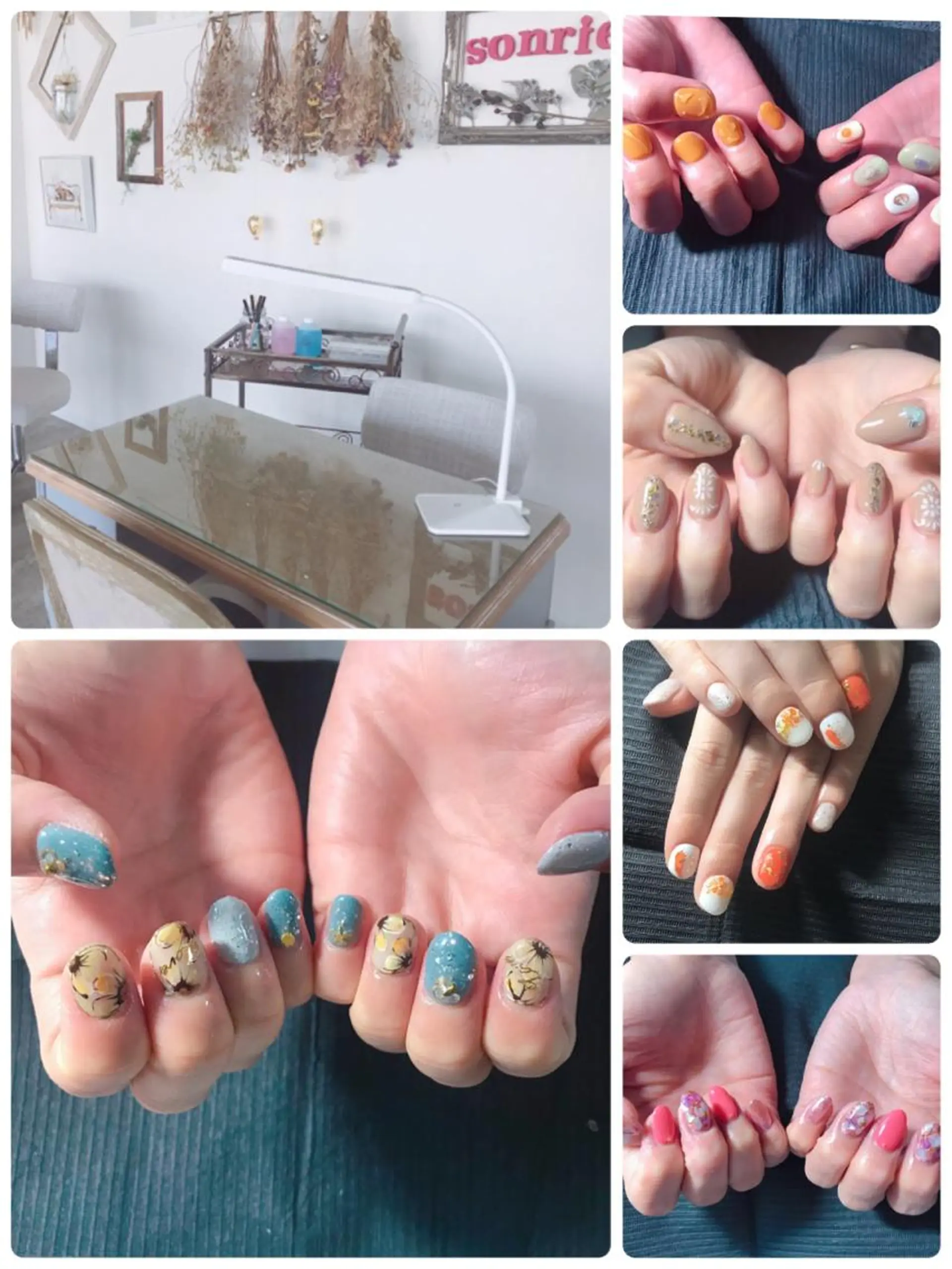 ネイル ブルー ジェルネイル スカルプネイル 美容室 ソンリエのヘアスタイル