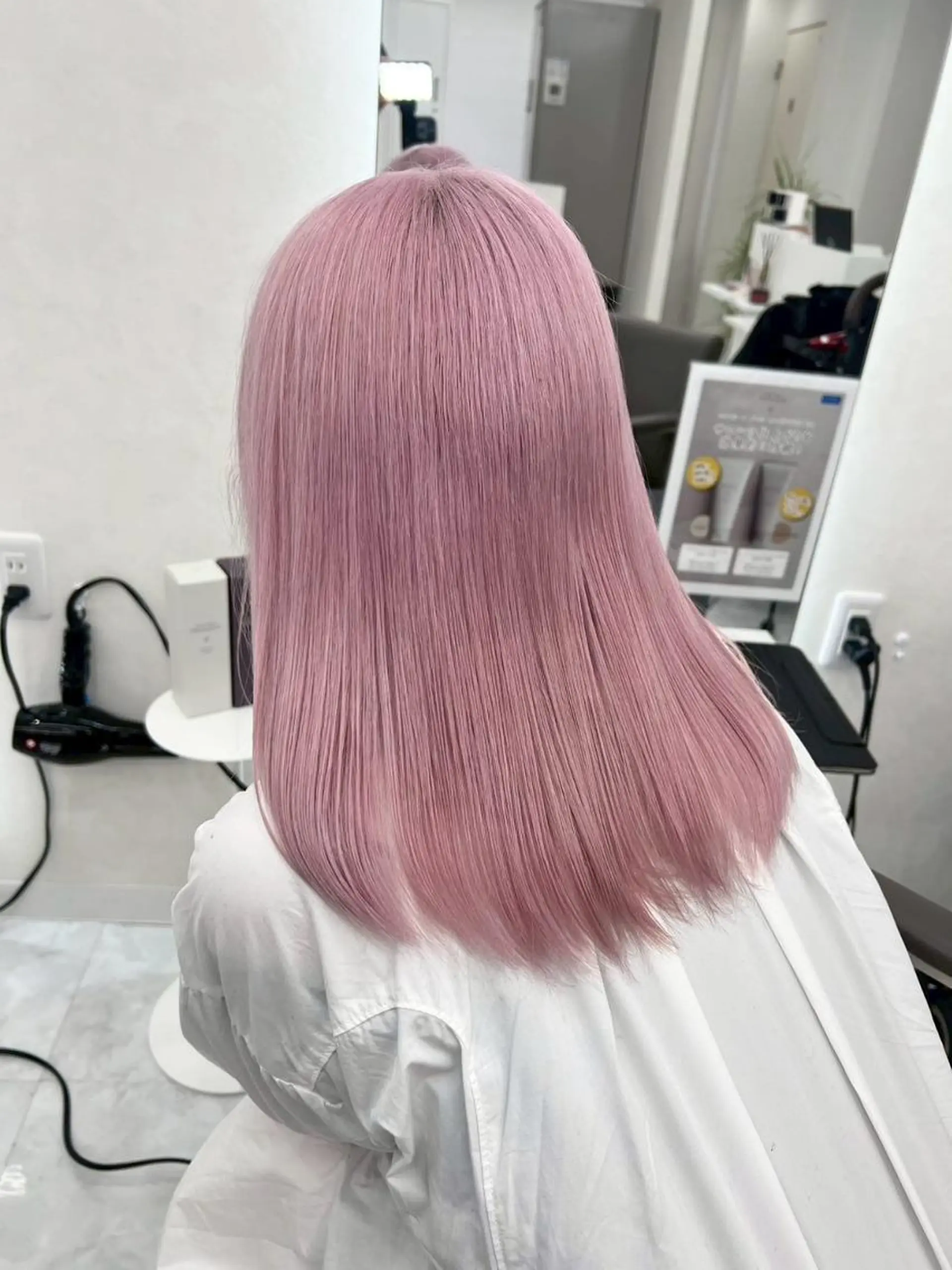 ロング カラー アディクシーカラー アッシュ バレイヤージュ ベージュカラー ブルーカラー 髪質改善ストレート髪 質改善カラー特化中崎のヘアスタイル