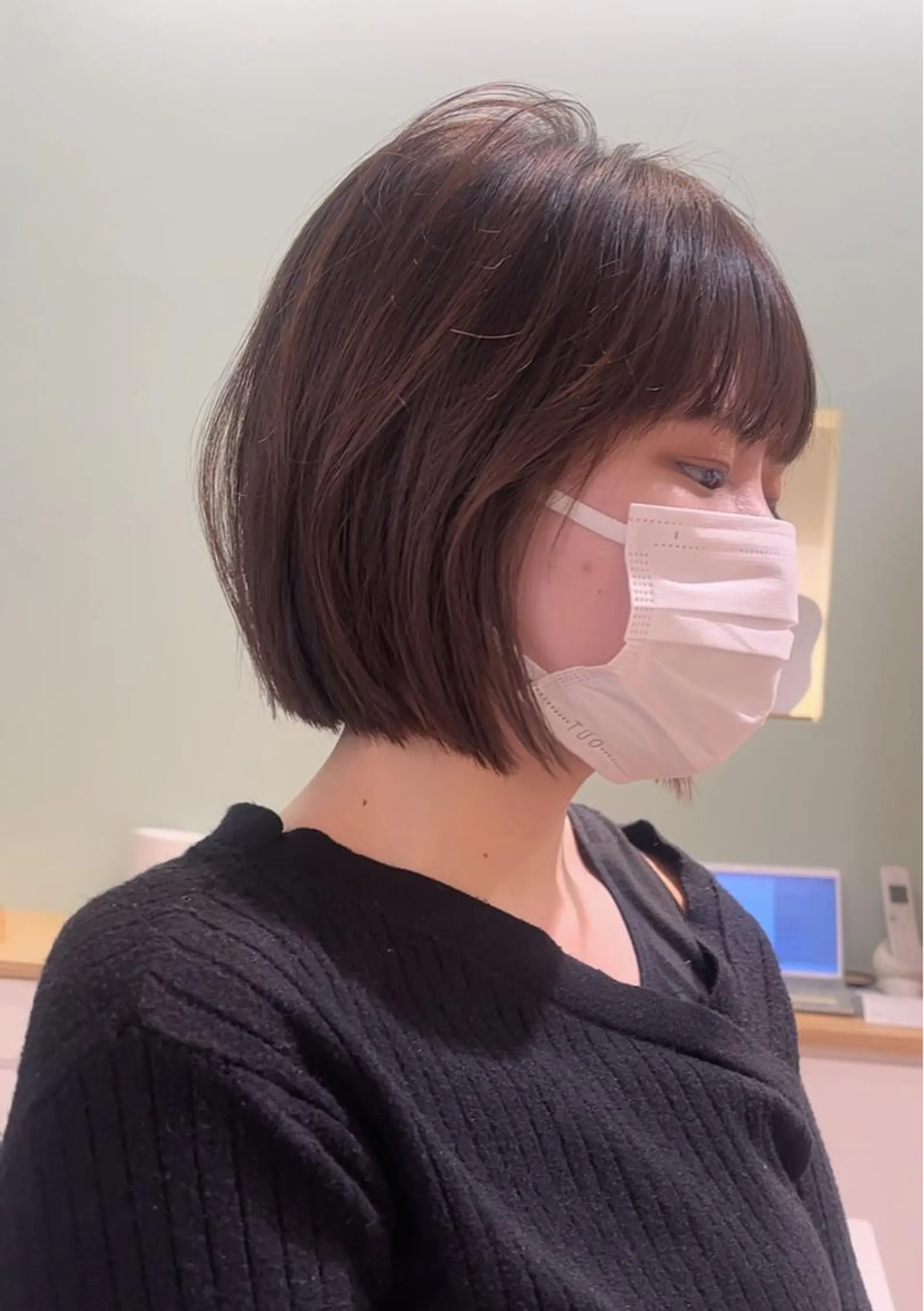 ショート 切りっぱなしボブ ボブ 村松 萌のヘアスタイル