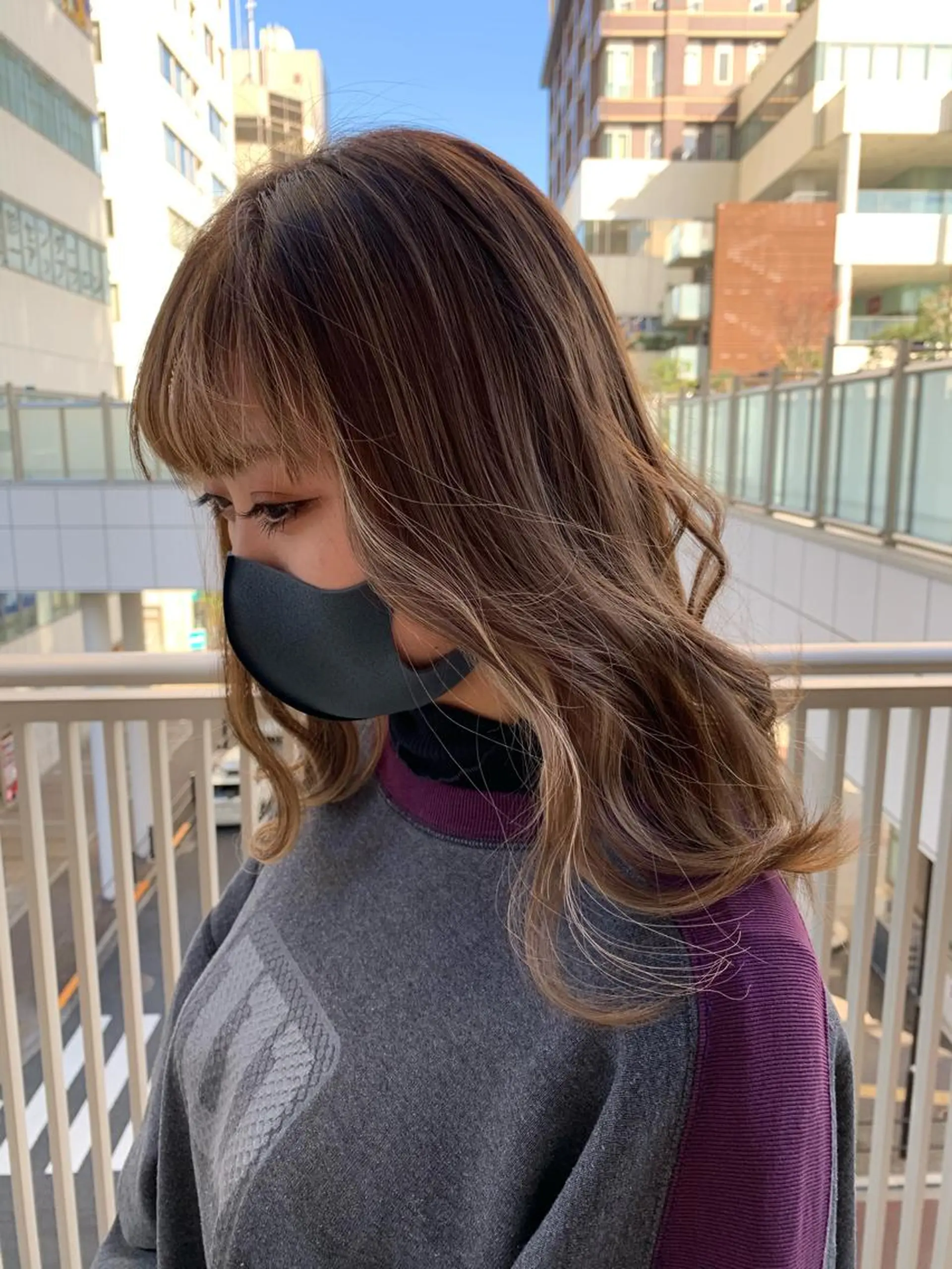 セミロング カラー ハイライトカラー ハイライト 松戸　kiju オーナースタイリストのヘアスタイル