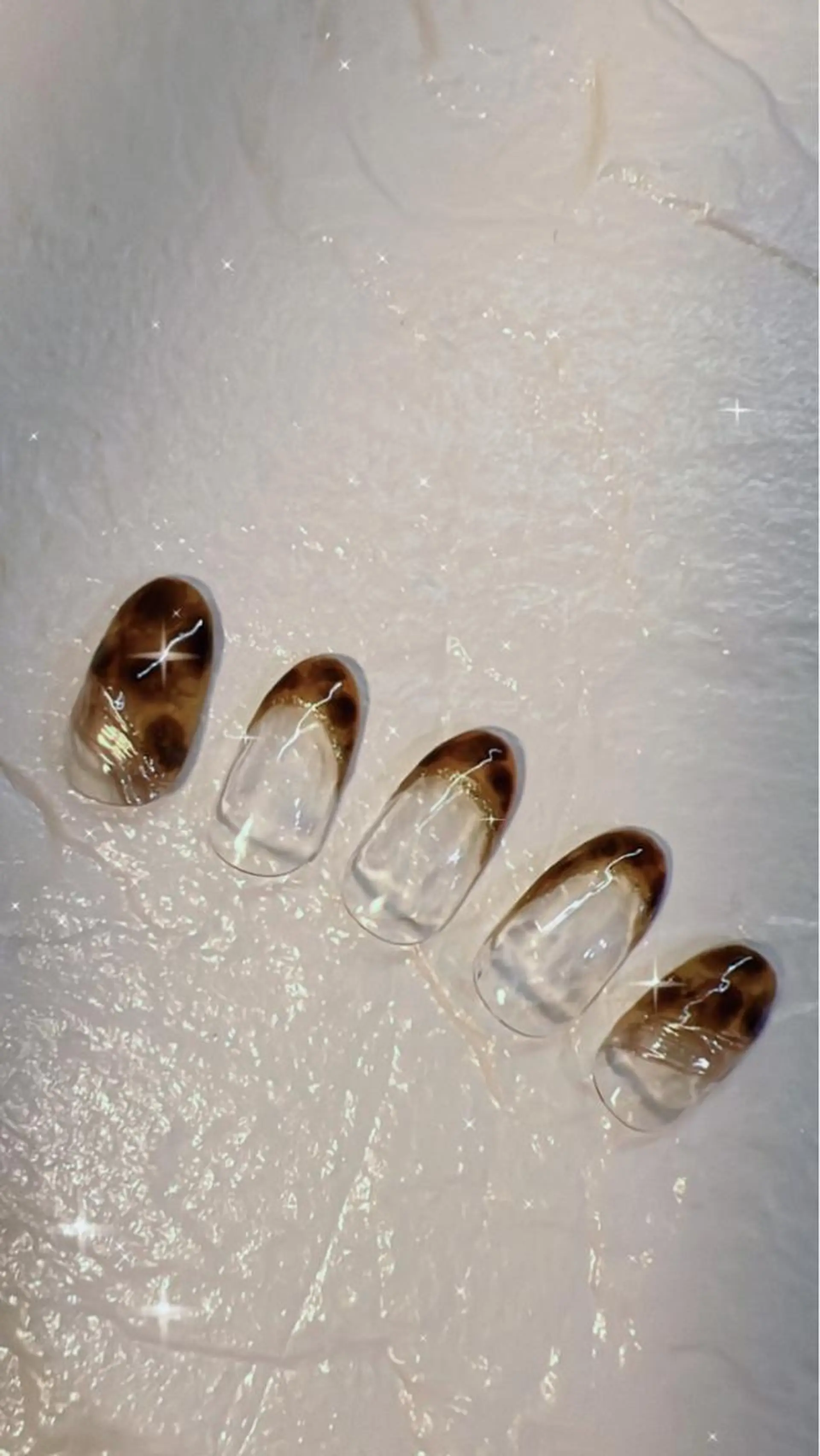 カラー ネイル べっ甲ネイル フレンチネイル ecru エクリュのネイルデザイン