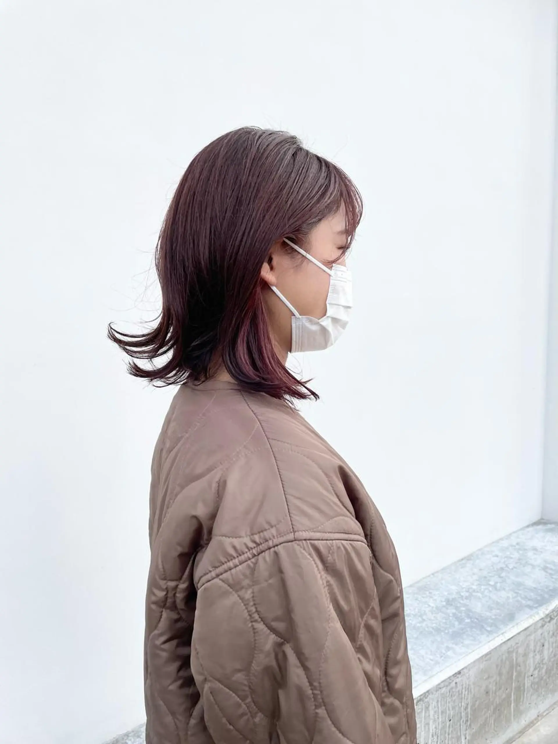 ミディアム カラー 黒岩 梨沙のヘアスタイル