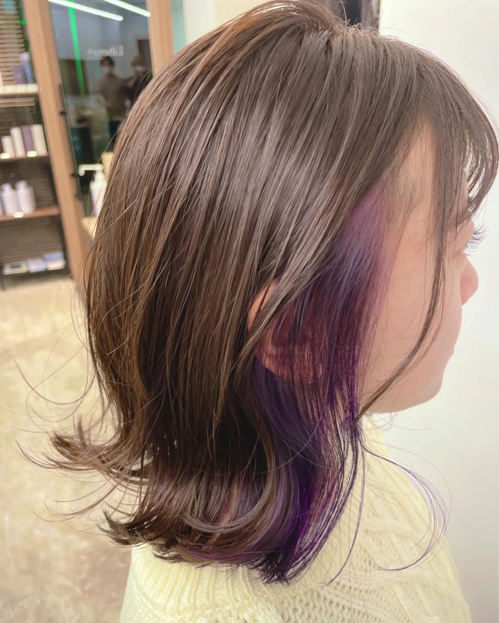 ミディアム パープルカラー SAEKI【ior 】北千住店ブリーチのヘアスタイル