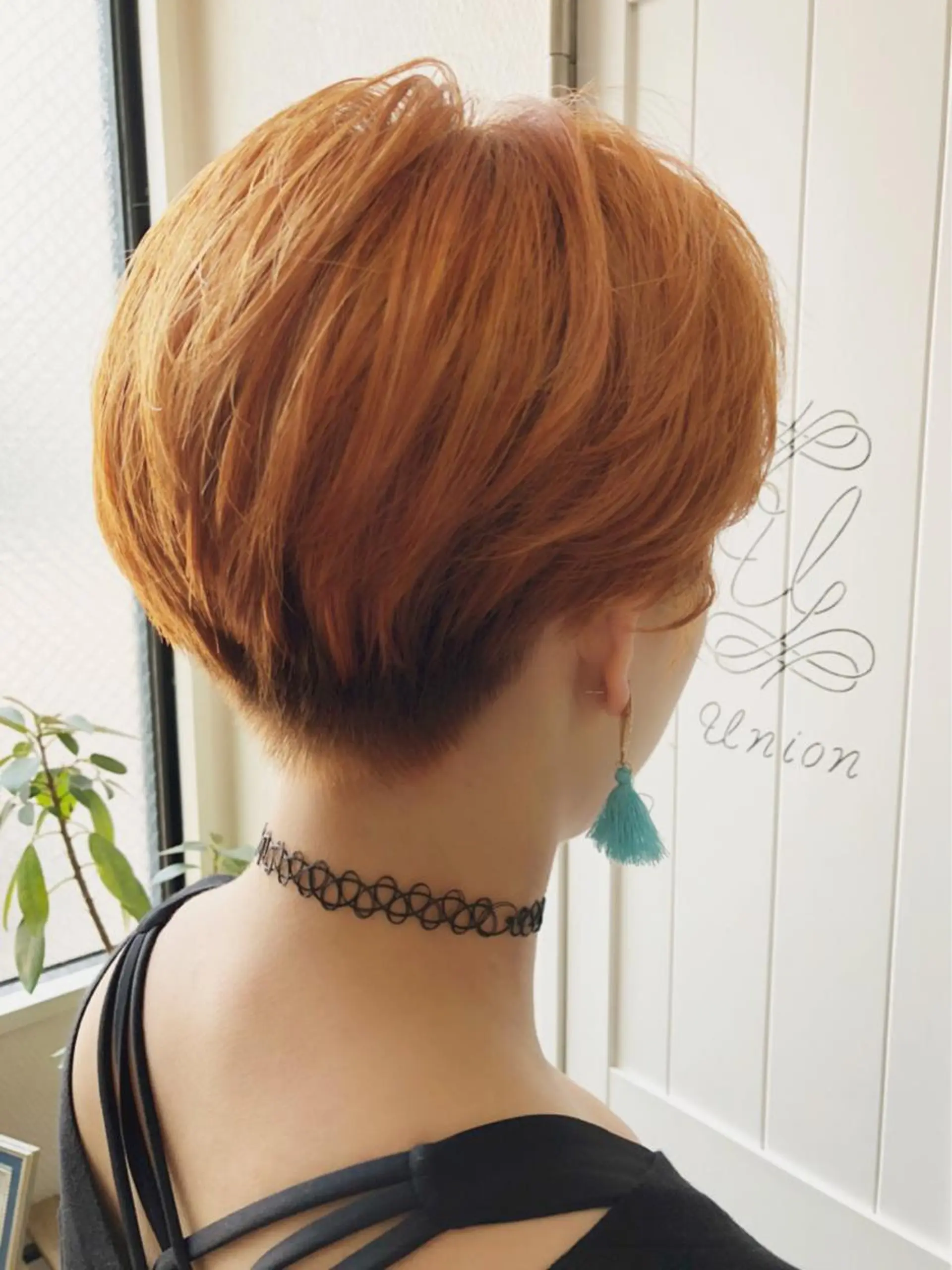 ショート カラー ベージュカラー オレンジ オレンジベージュ 小木曽智美 /ボブ/ショートのヘアスタイル