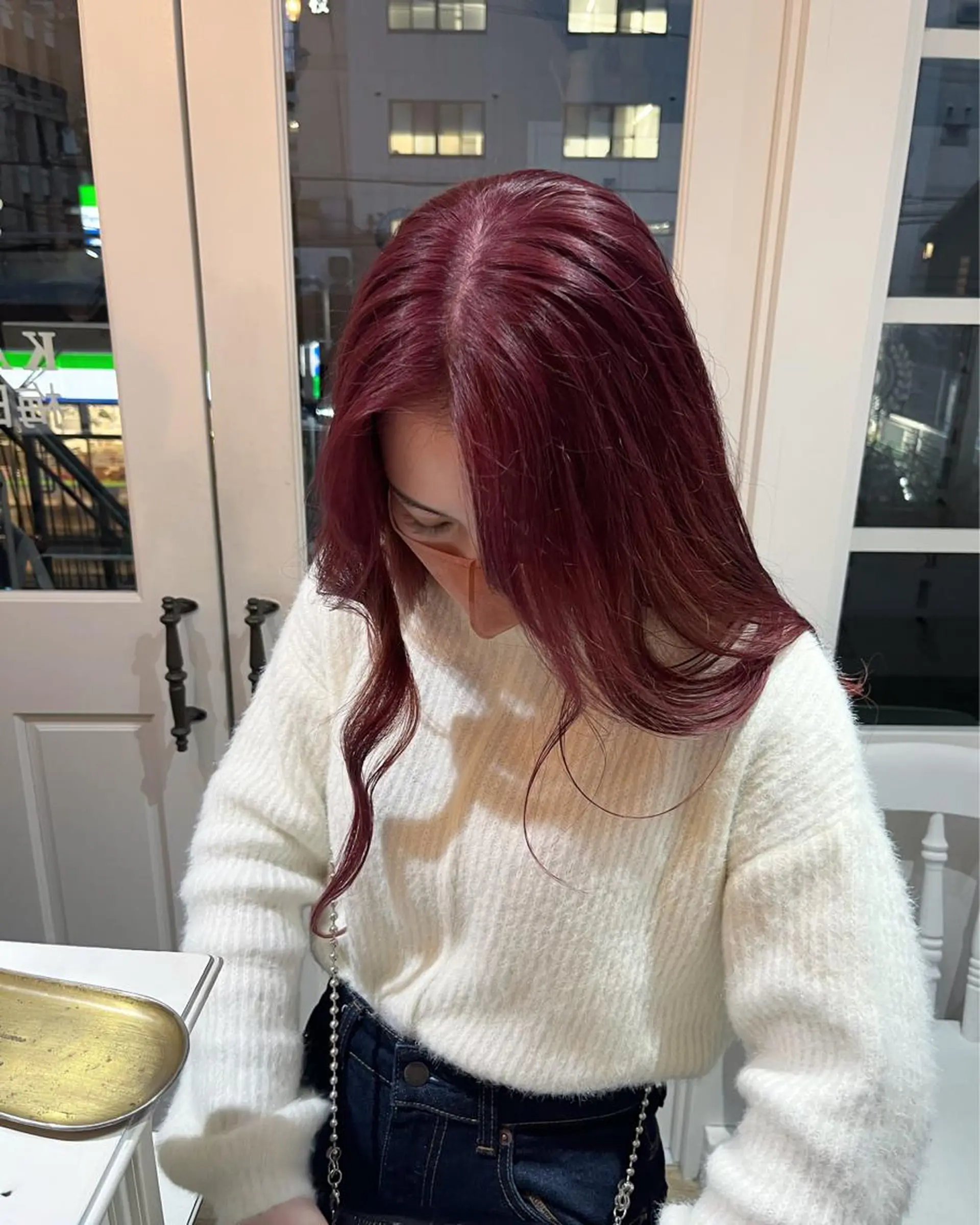 ロング カラー マツエク・マツパ ヘアカラー トリートメント 𝗺𝗶𝗸𝘂♡ 似合わせ🎀のヘアスタイル