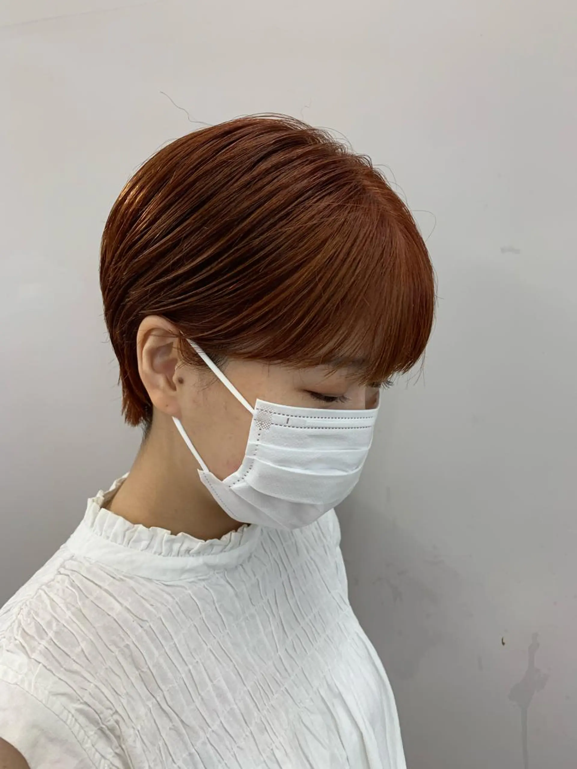 ショート カラー ハイトーンカラー オレンジ ピンクカラー カット ヘアカラー トリートメント パーマ/ボブ/ 神戸/豊浦翔太のヘアスタイル