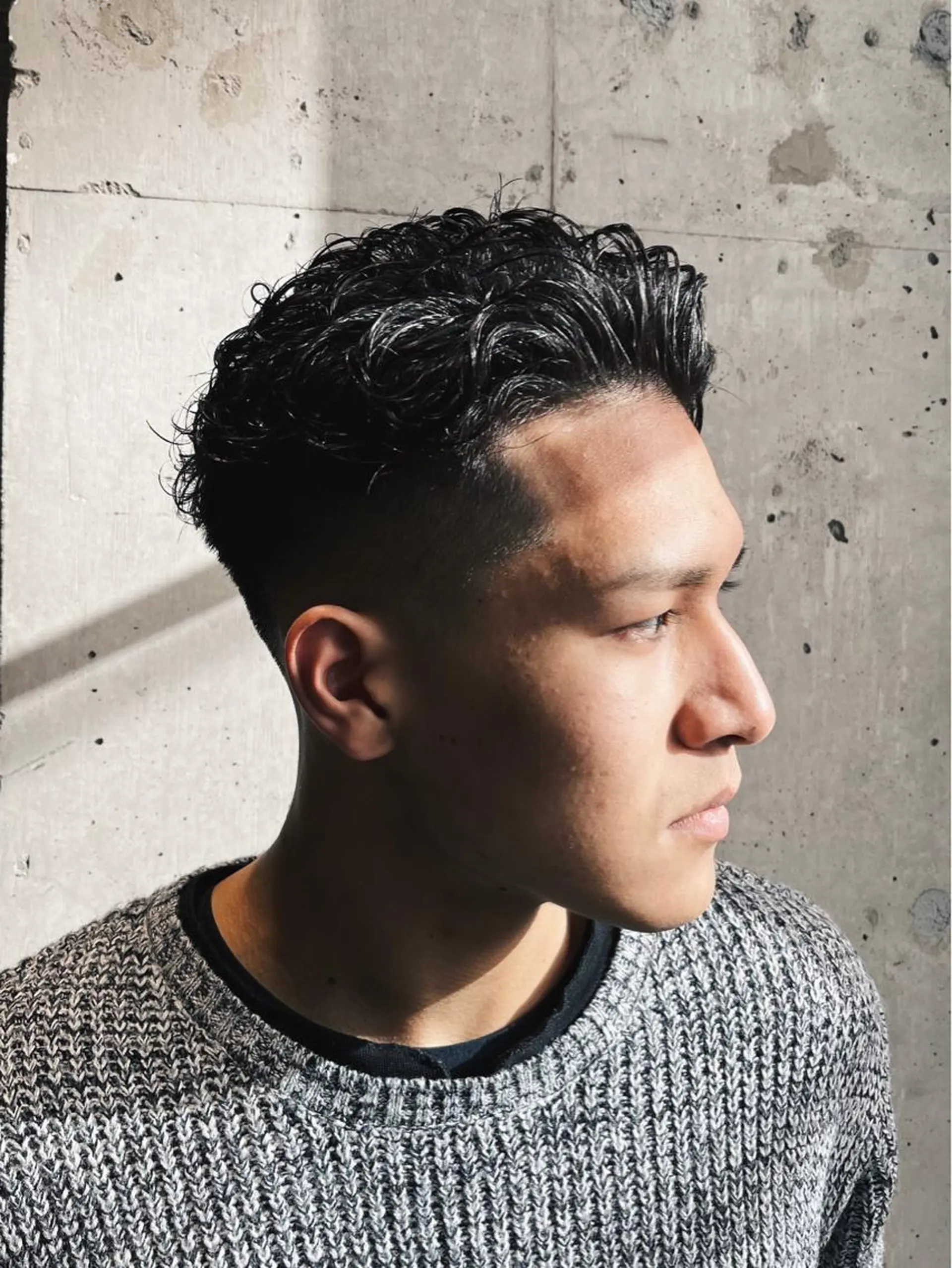 ショート パーマ メンズ フェードカット メンズパーマ スキンフェード 立川/メンズパーマ 厚進太郎のヘアスタイル