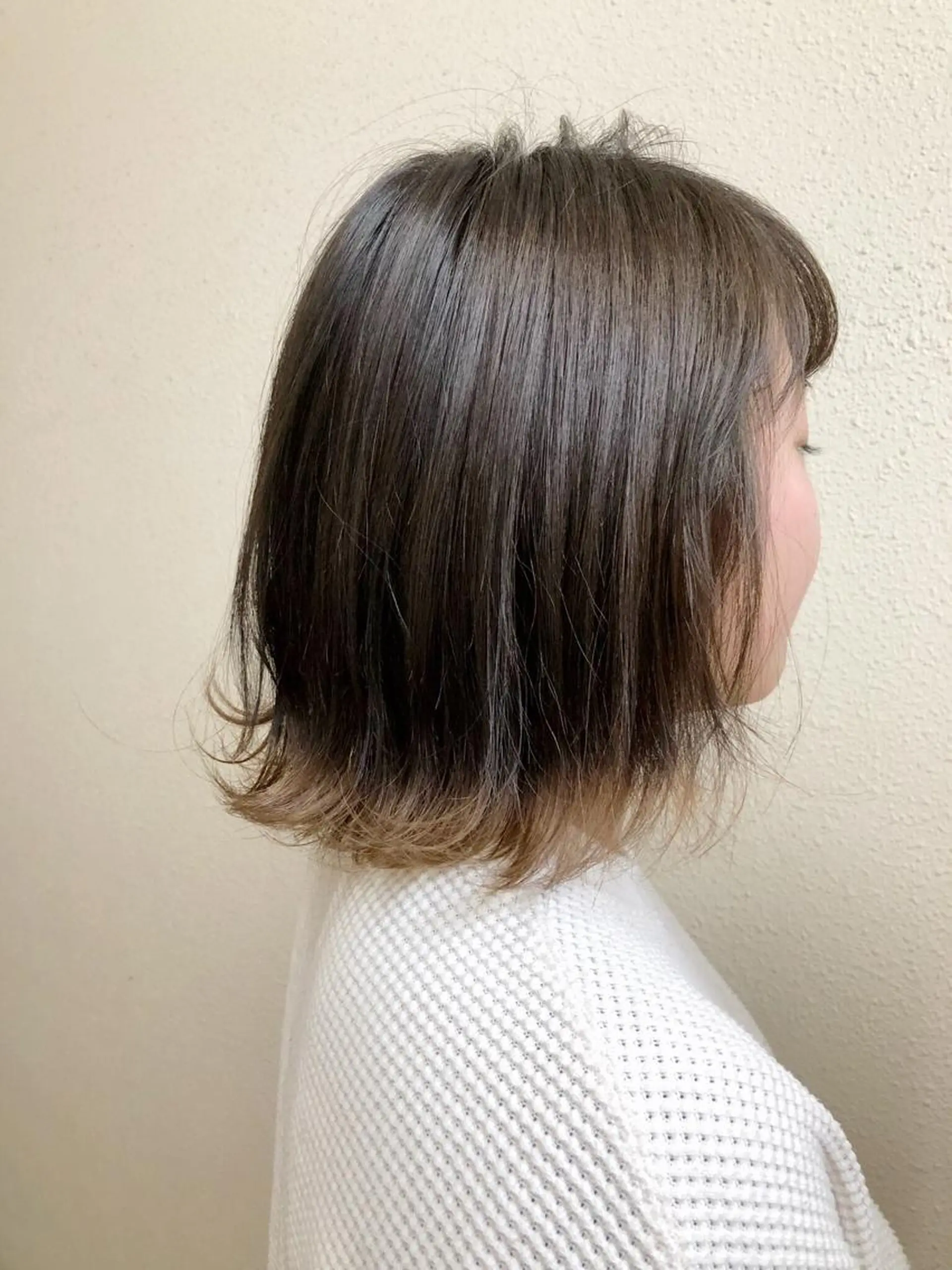 ミディアム カラー ヘアカラー トリートメント ツキノキ ミナのヘアスタイル