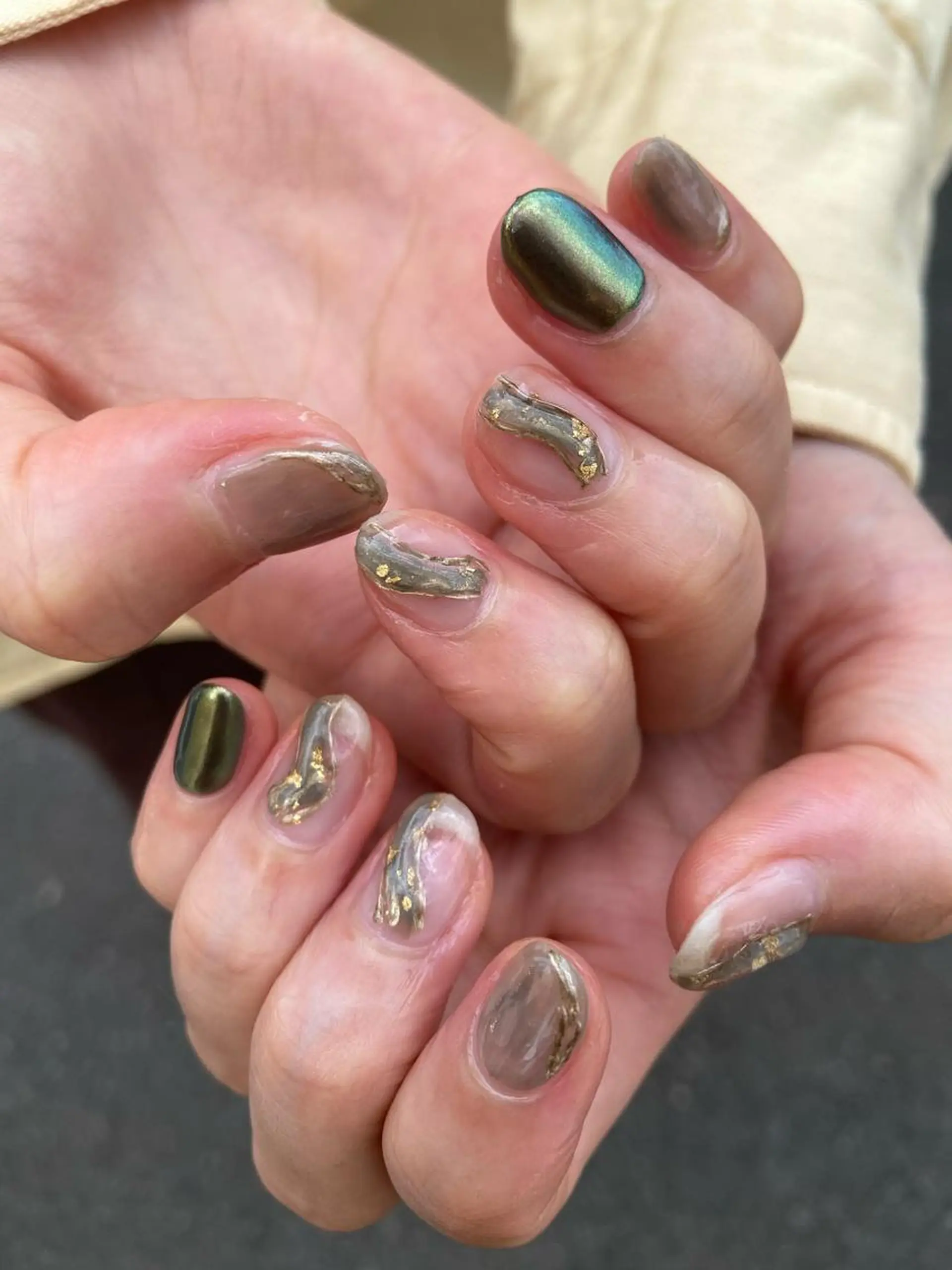 ネイル アートネイル ブラウン 持ち込み . unffのネイルデザイン