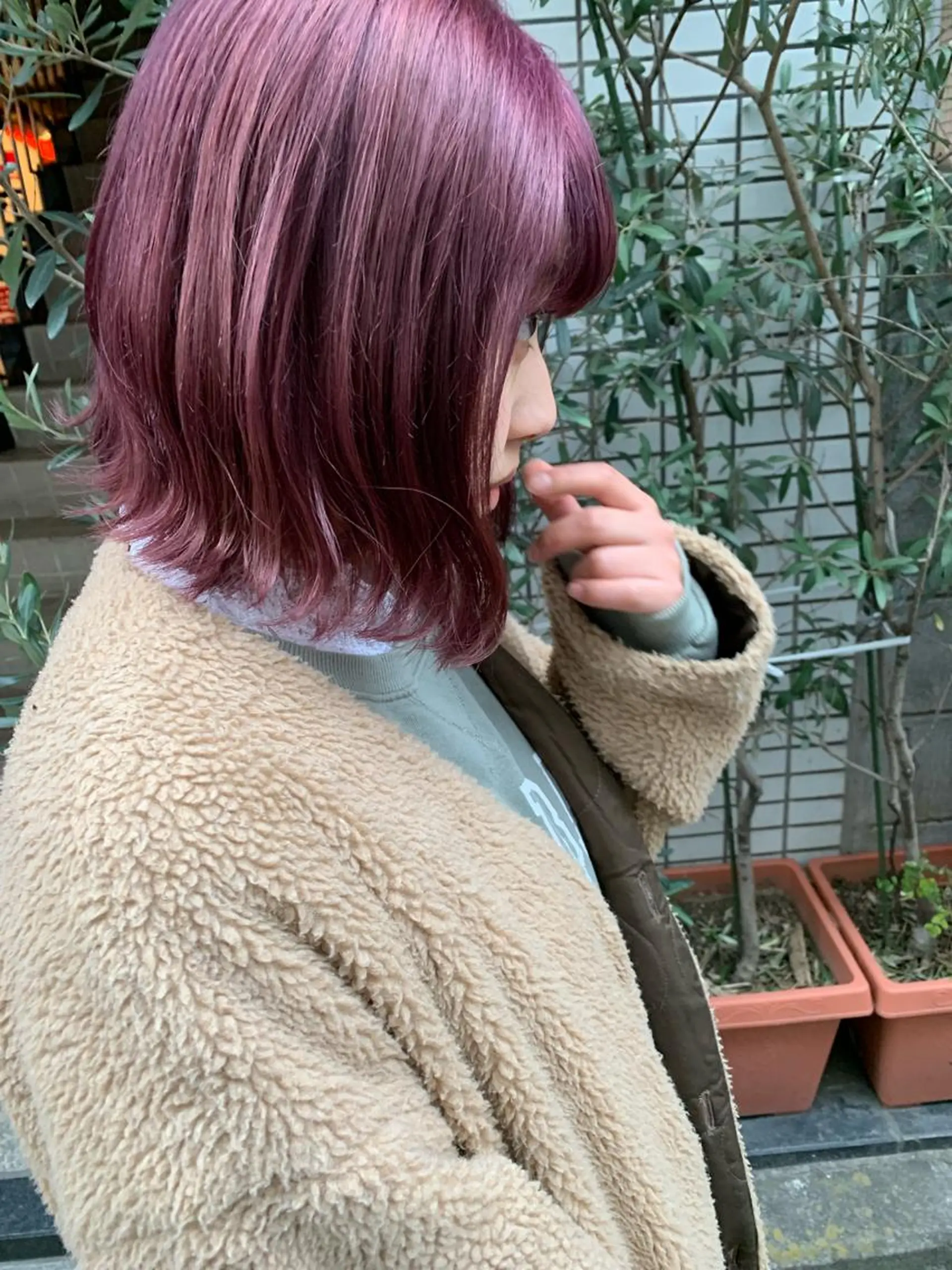 ミディアム カラー ケアカラー ハイトーンカラー ピンクカラー 🫧透明感カラー/ ボブ/小笠原🪽のヘアスタイル