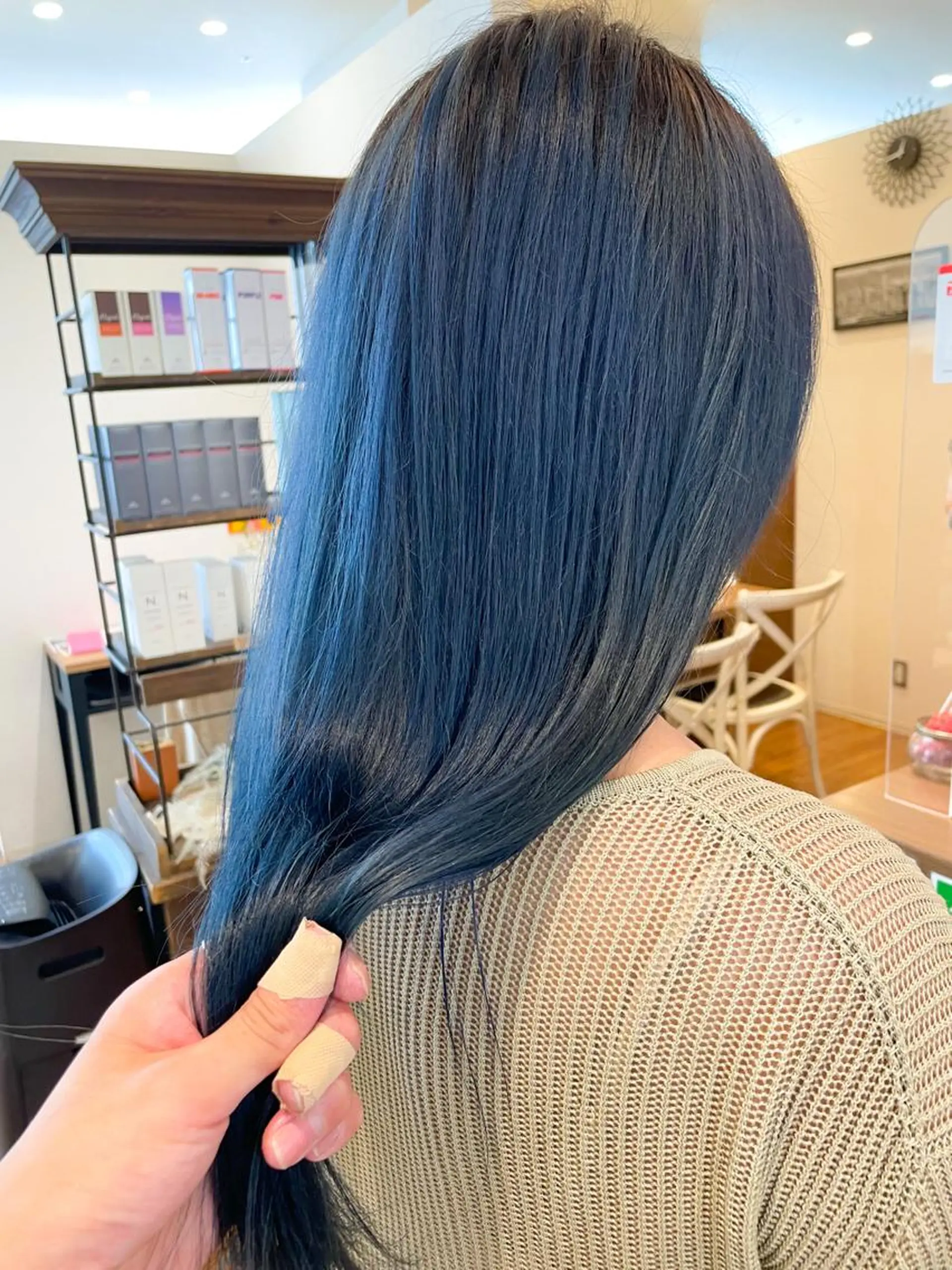 ロング カラー ブルーカラー 髪質改善/ブリーチ 田代 龍我のヘアスタイル