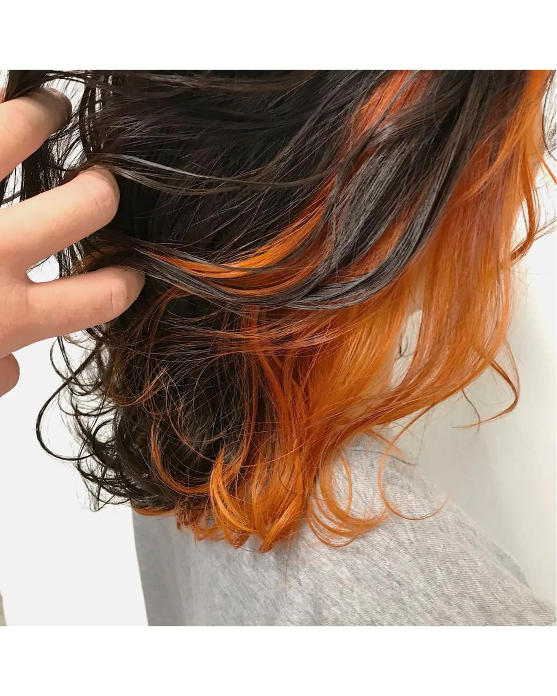 ミディアム カラー オレンジ ヘアカラー トリートメント lani 天神大名/ブリーチのヘアスタイル