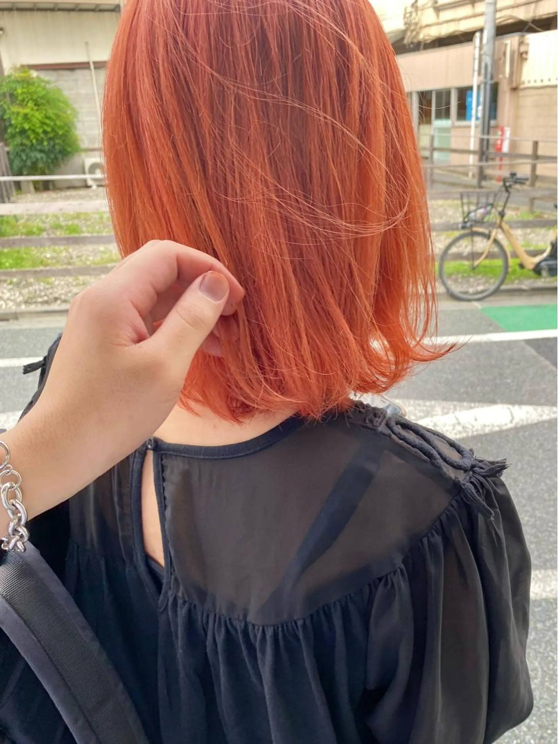 ミディアム カラー パーマ ヘアアレンジ メンズ キッズ ネイル マツエク・マツパ メンズブリーチ ブリーチ オレンジ オレンジピンク ピンクカラー ヘアカラー 森貴裕/ベージュ/ パーマ/オリーブのヘアスタイル