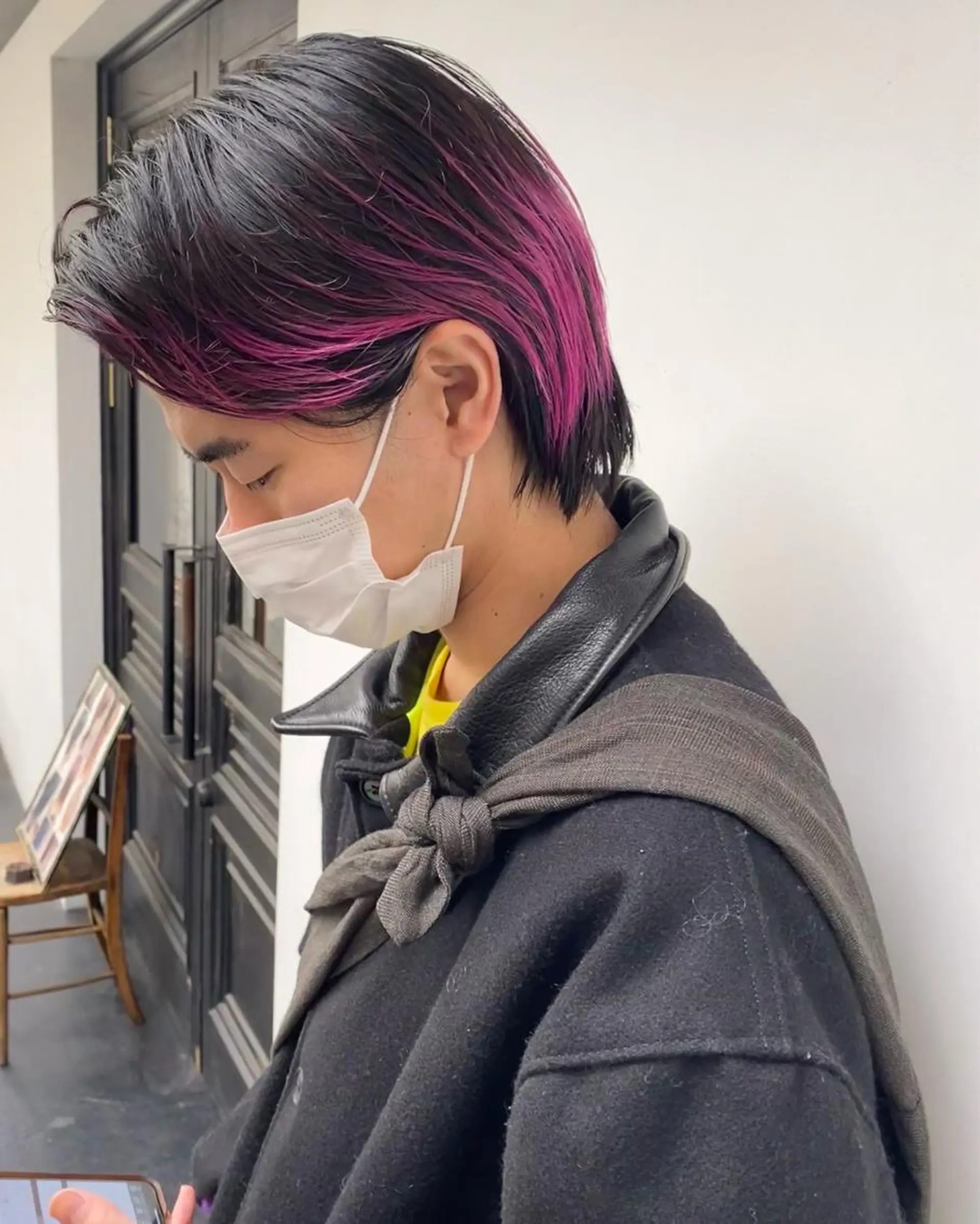 ショート カラー 黒髪 ピンクカラー カット ヘアカラー トリートメント tonari 梅田、中崎町のヘアスタイル