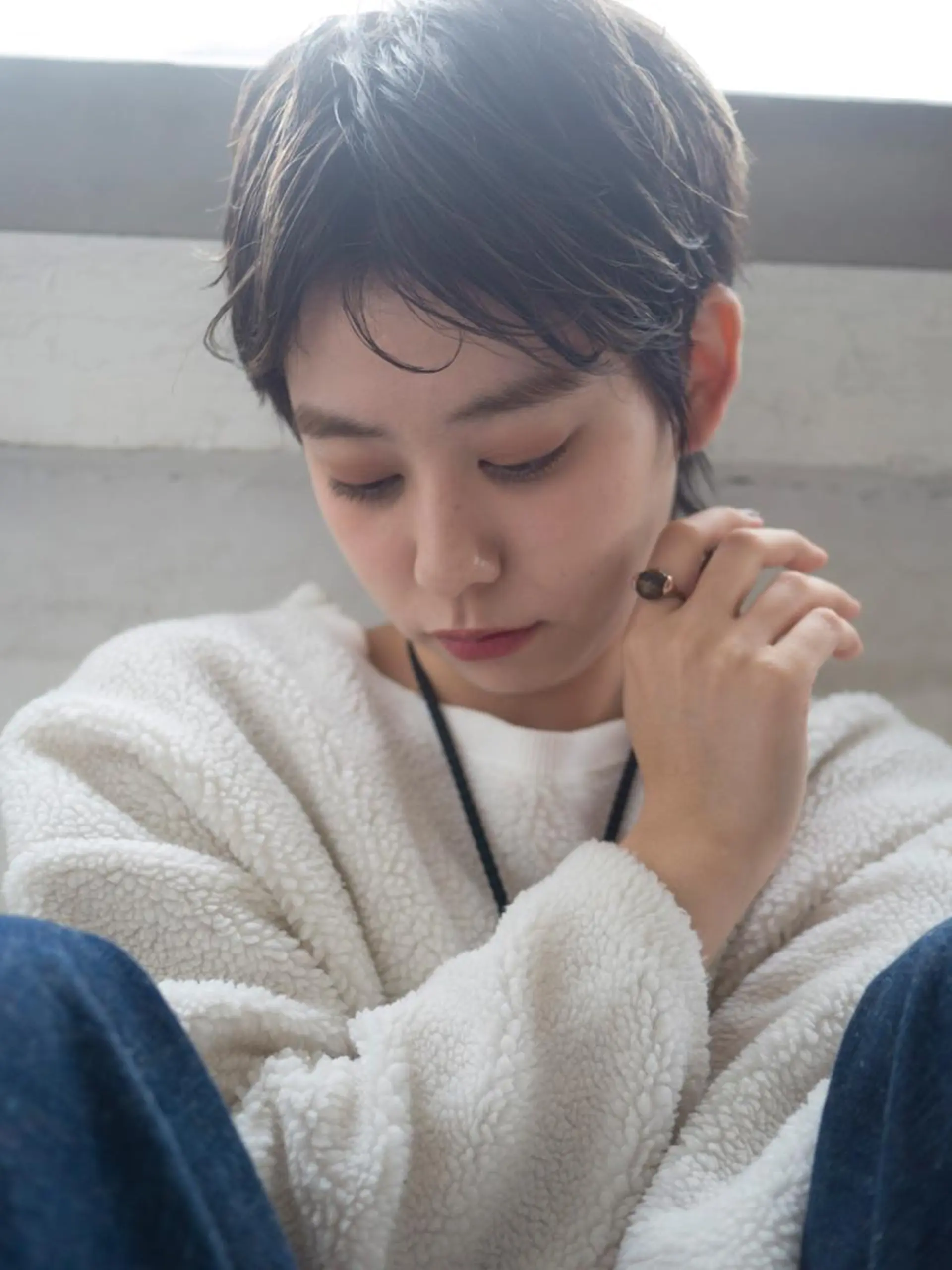 ショート ベリーショート ショートヘア nuu所属・💜ショート💜 ウルフ、ボブ二色亜美のヘアスタイル