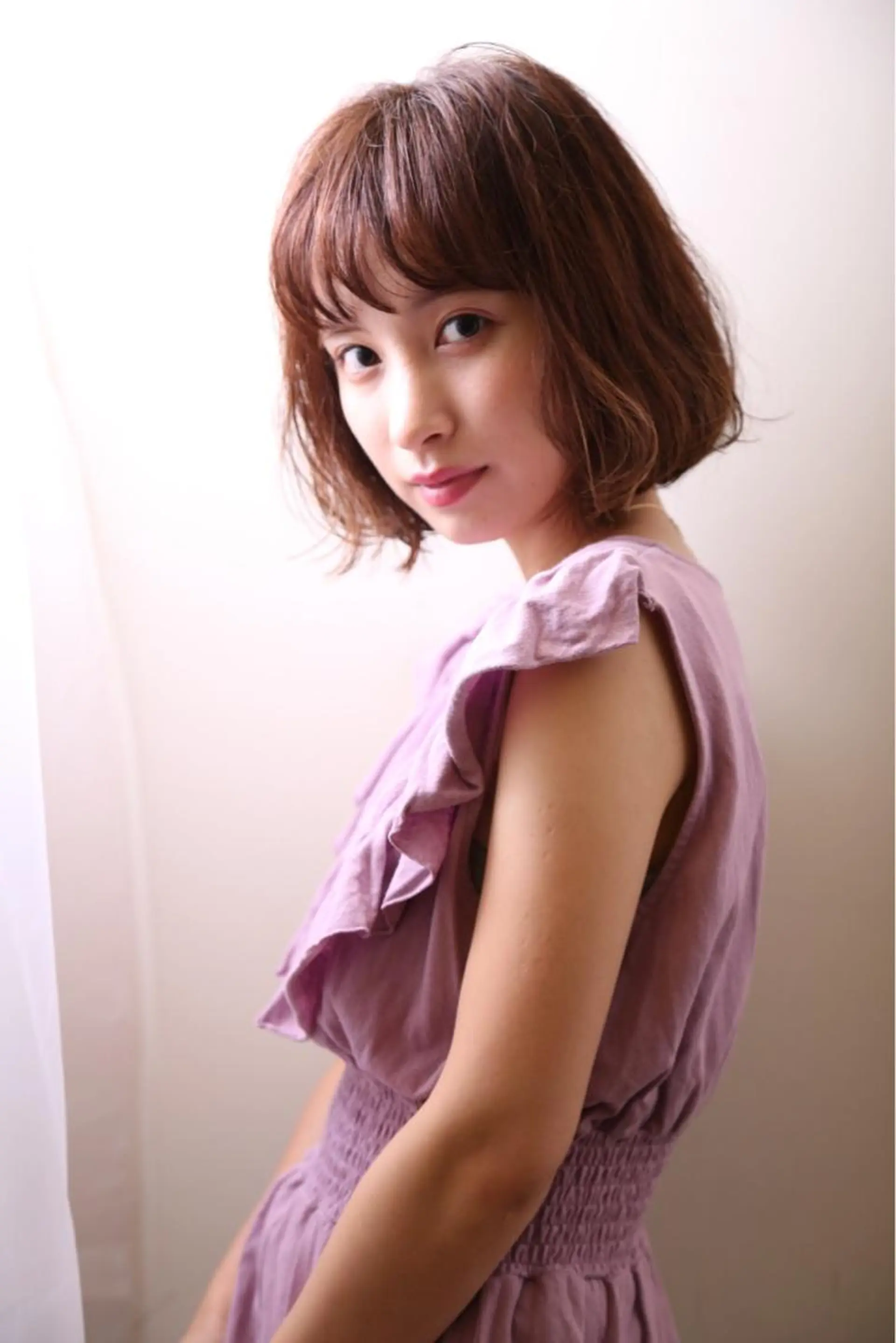 ミディアム カラー パーマ さかい なつみのヘアスタイル