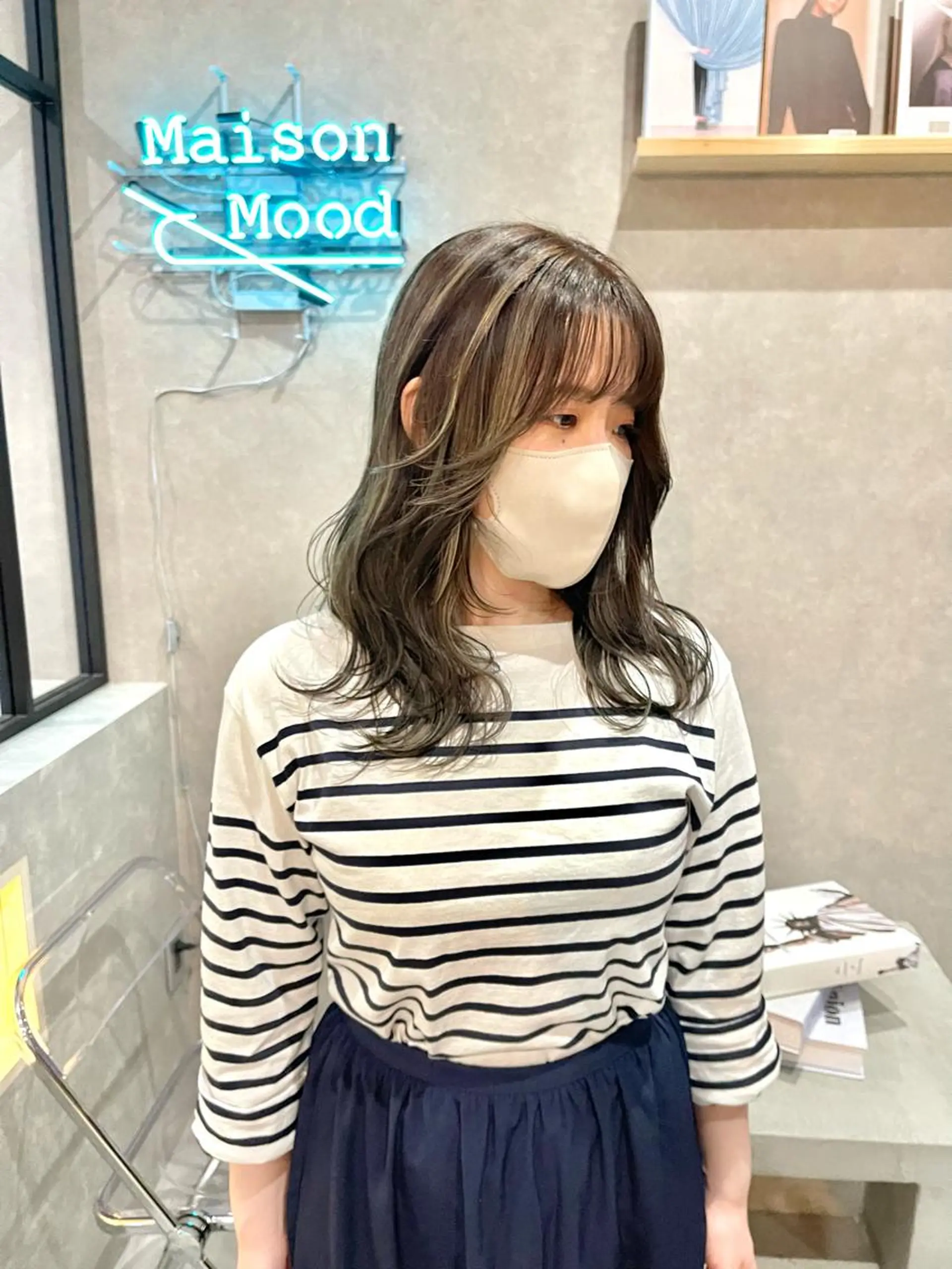 セミロング カラー カット ヘアカラー トリートメント mood tatemachiのヘアスタイル