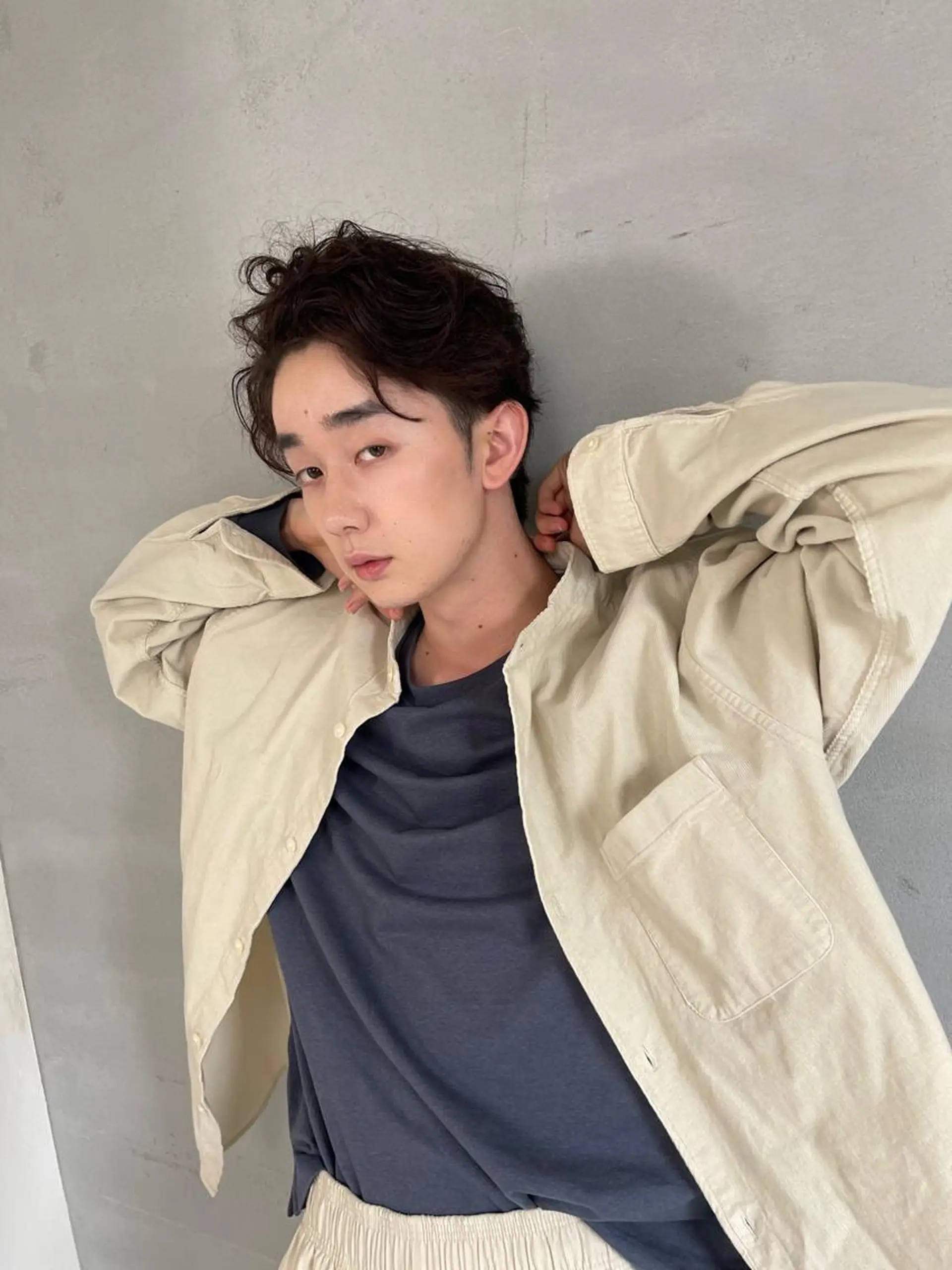 ショート パーマ メンズ 植田 能生のヘアスタイル