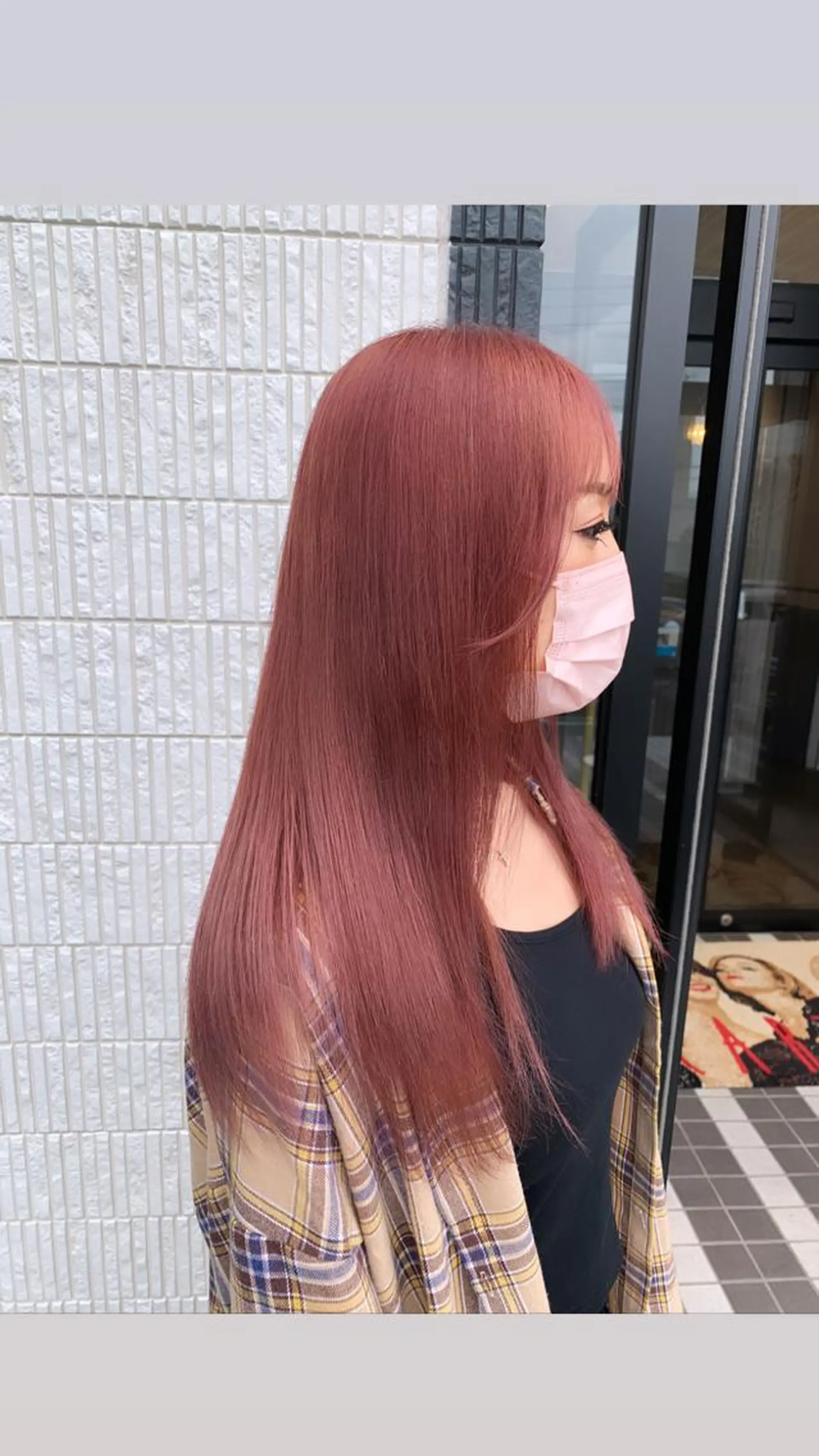 セミロング カラー ベージュカラー ブリーチ ケアブリーチ ピンクカラー ピンクベージュ 古畑 佑悟のヘアスタイル