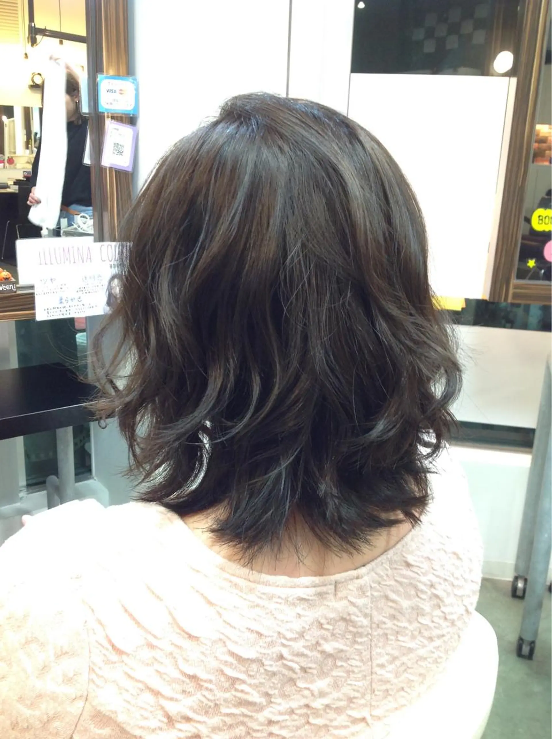 ミディアム カラー ブルーカラー ブルージュ 透明感カラー 榎園 由美のヘアスタイル