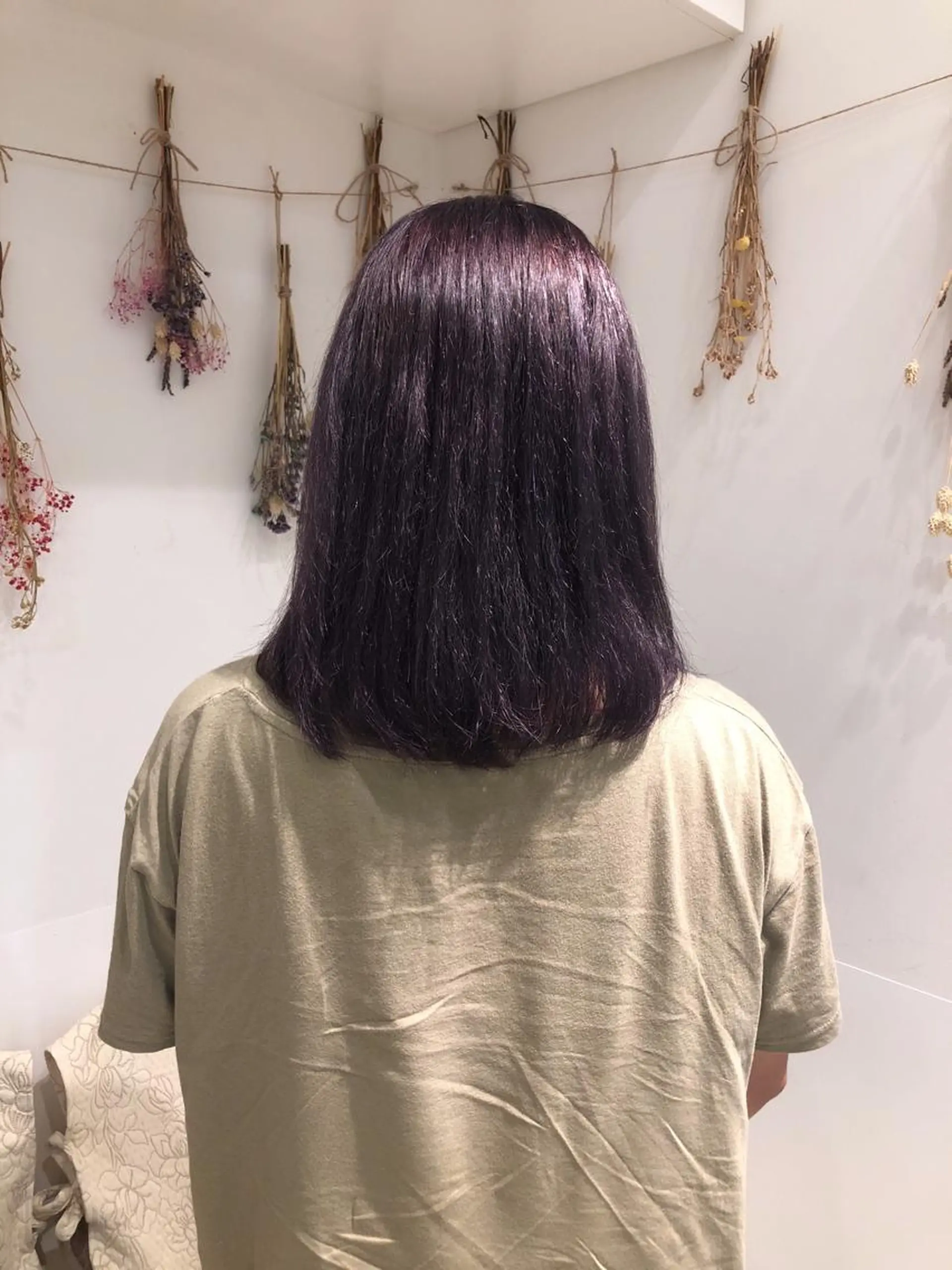 ミディアム カラー パーマ ブリーチ ラベンダーカラー パープルカラー 縮毛矯正 はだゆうき @hadadan08のヘアスタイル