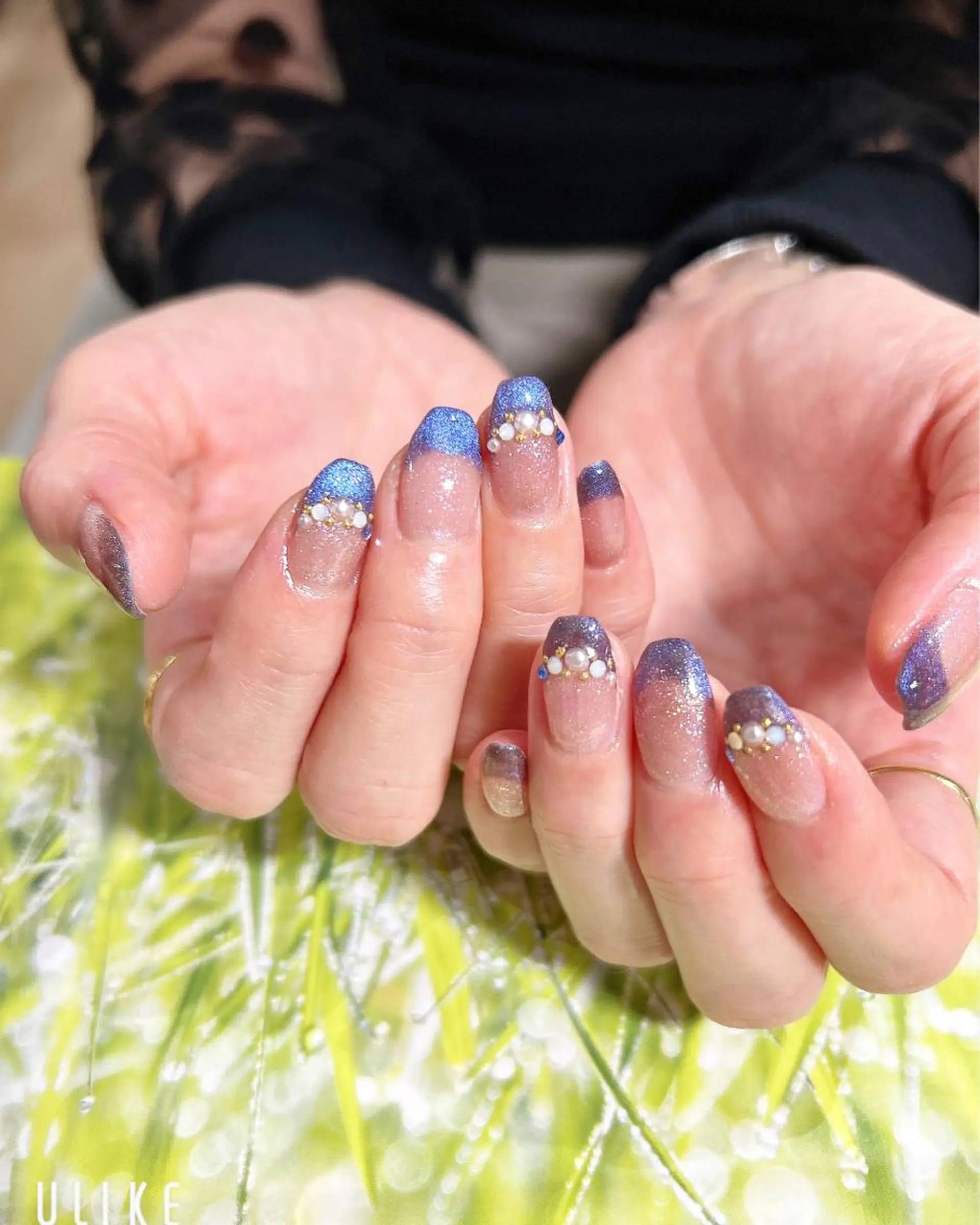 ネイル フレンチネイル マグネットネイル マグネットフレンチ ハンドネイル 吉野✨ ネイルデザイナー✨のネイルデザイン