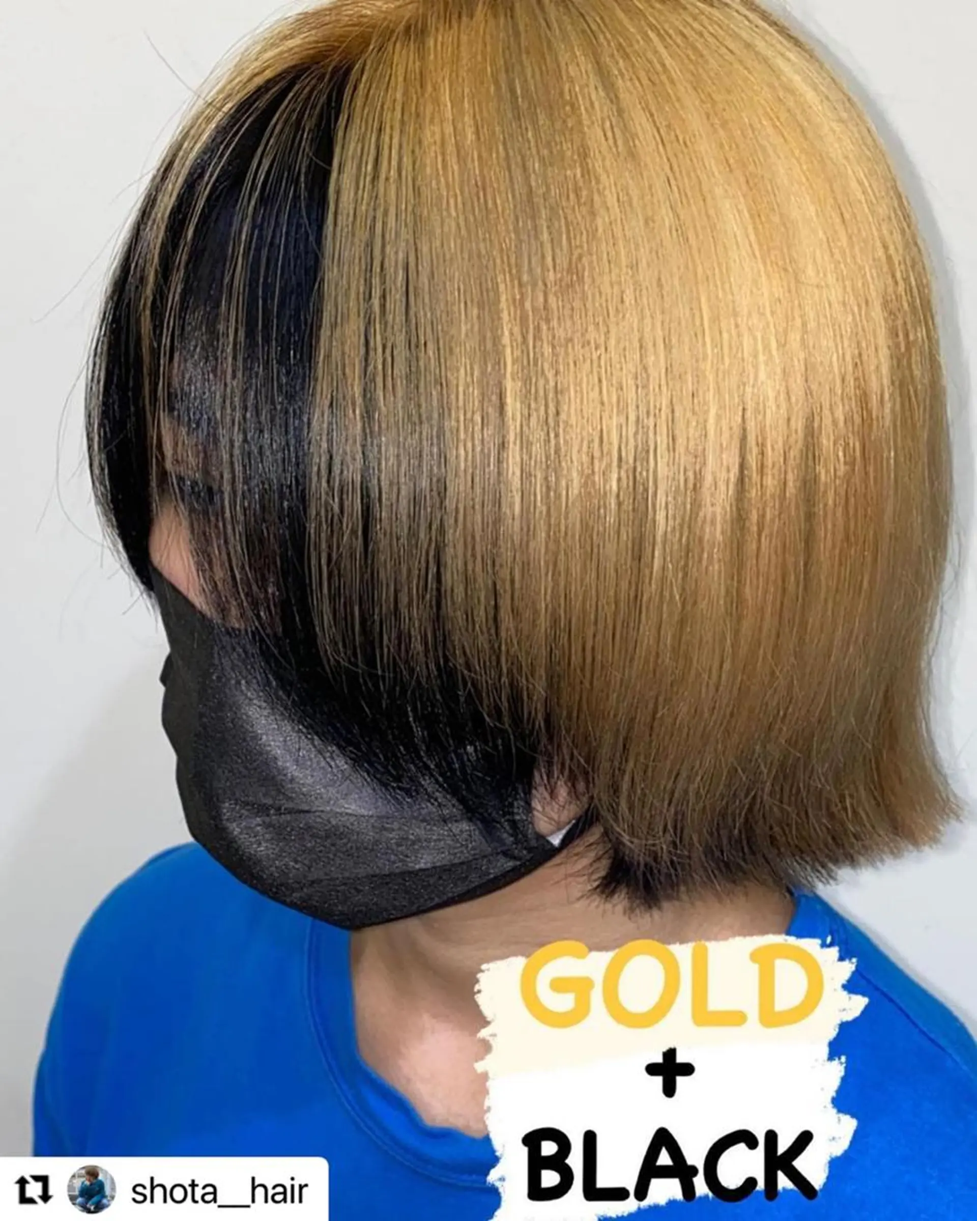 ミディアム カラー メンズ メンズハイトーン 黒髪 ブルーカラー ブルーブラック ハイトーンカラー 🩷Eny terrace🩷のヘアスタイル