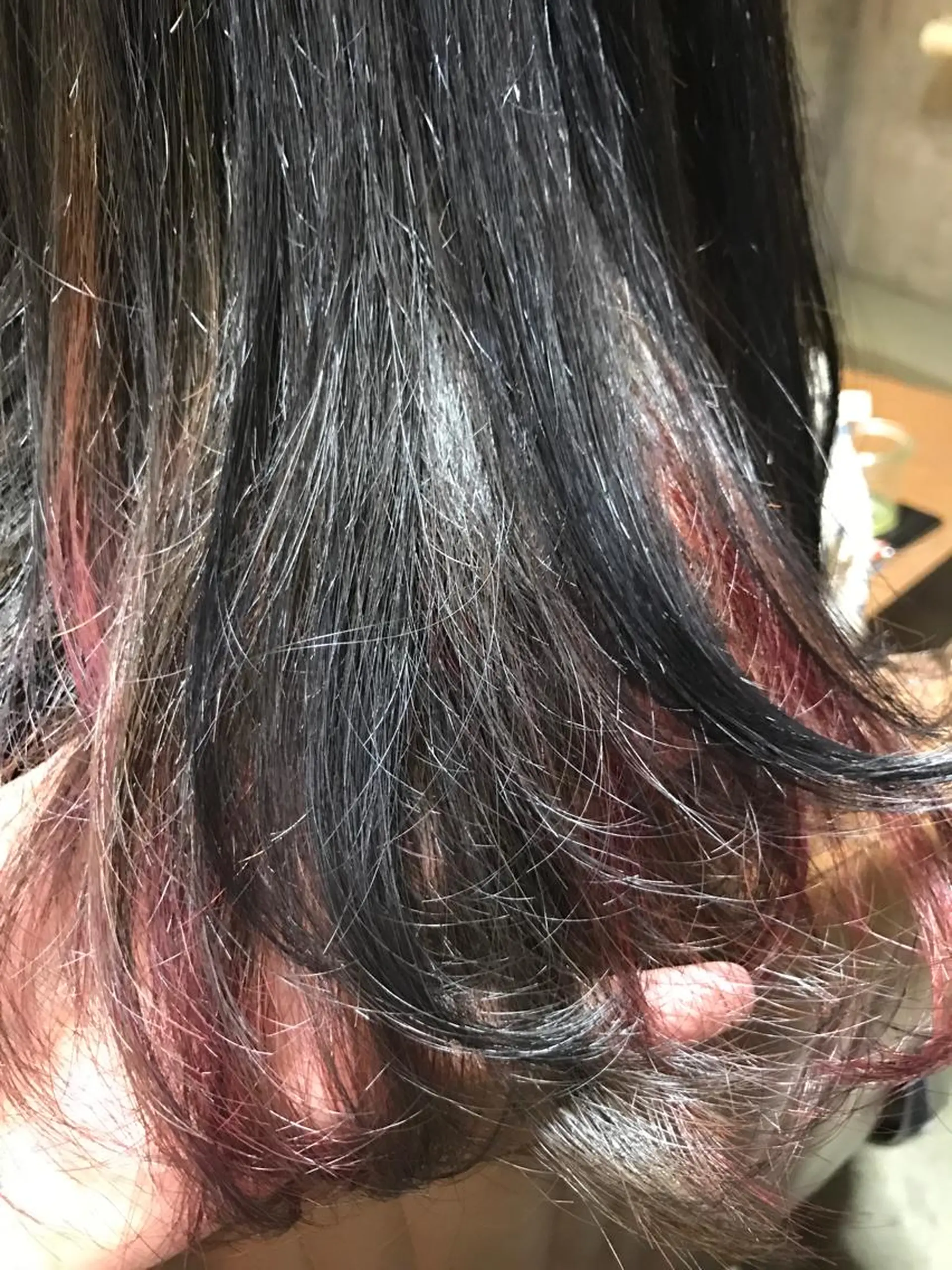 ミディアム カラー ダブルカラー ピンクカラー サロンドミルク 原宿のヘアスタイル