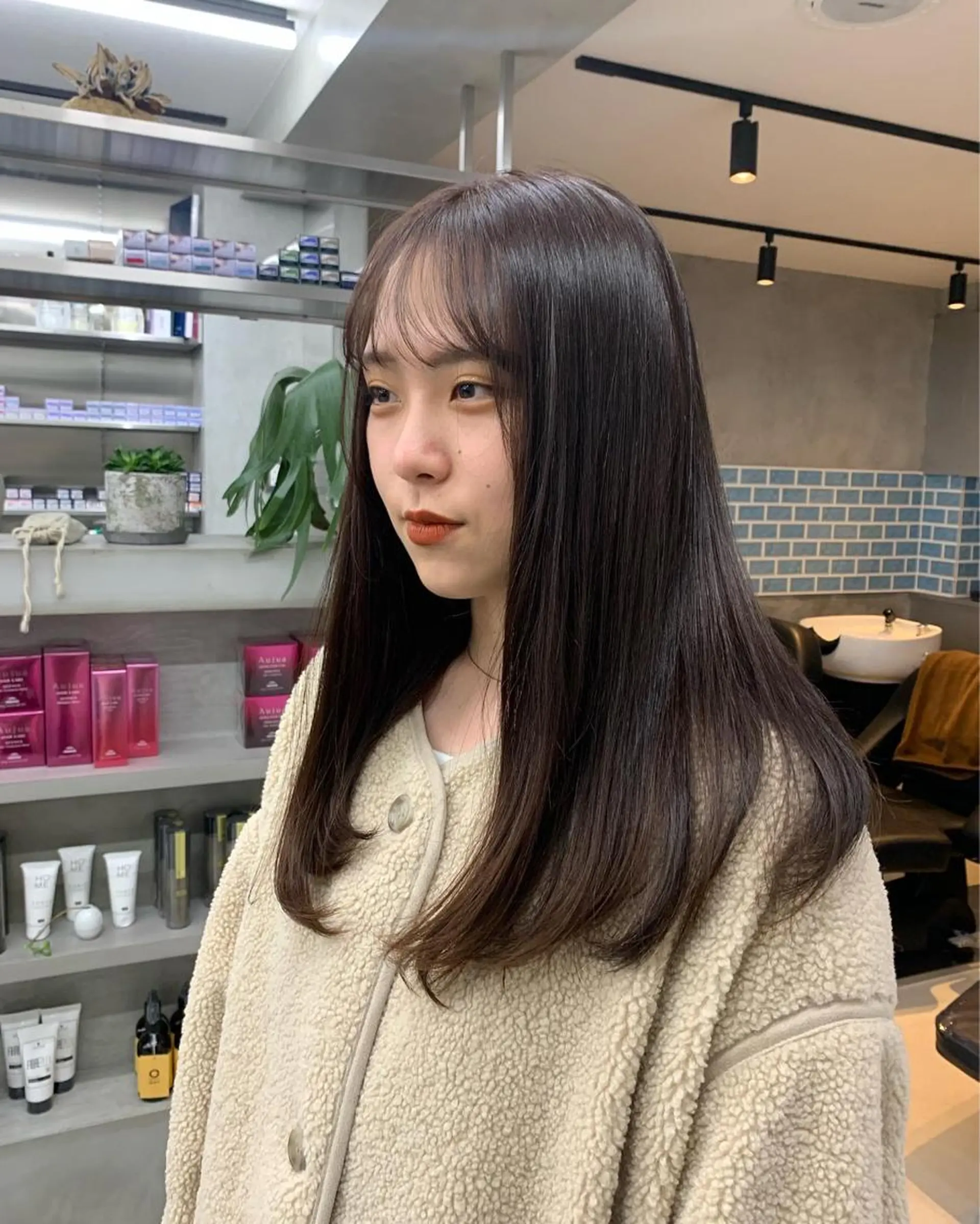 ロング カラー ブラウンカラー オレンジ オレンジブラウン 韓国ヘア 🎀華澄のヘアスタイル