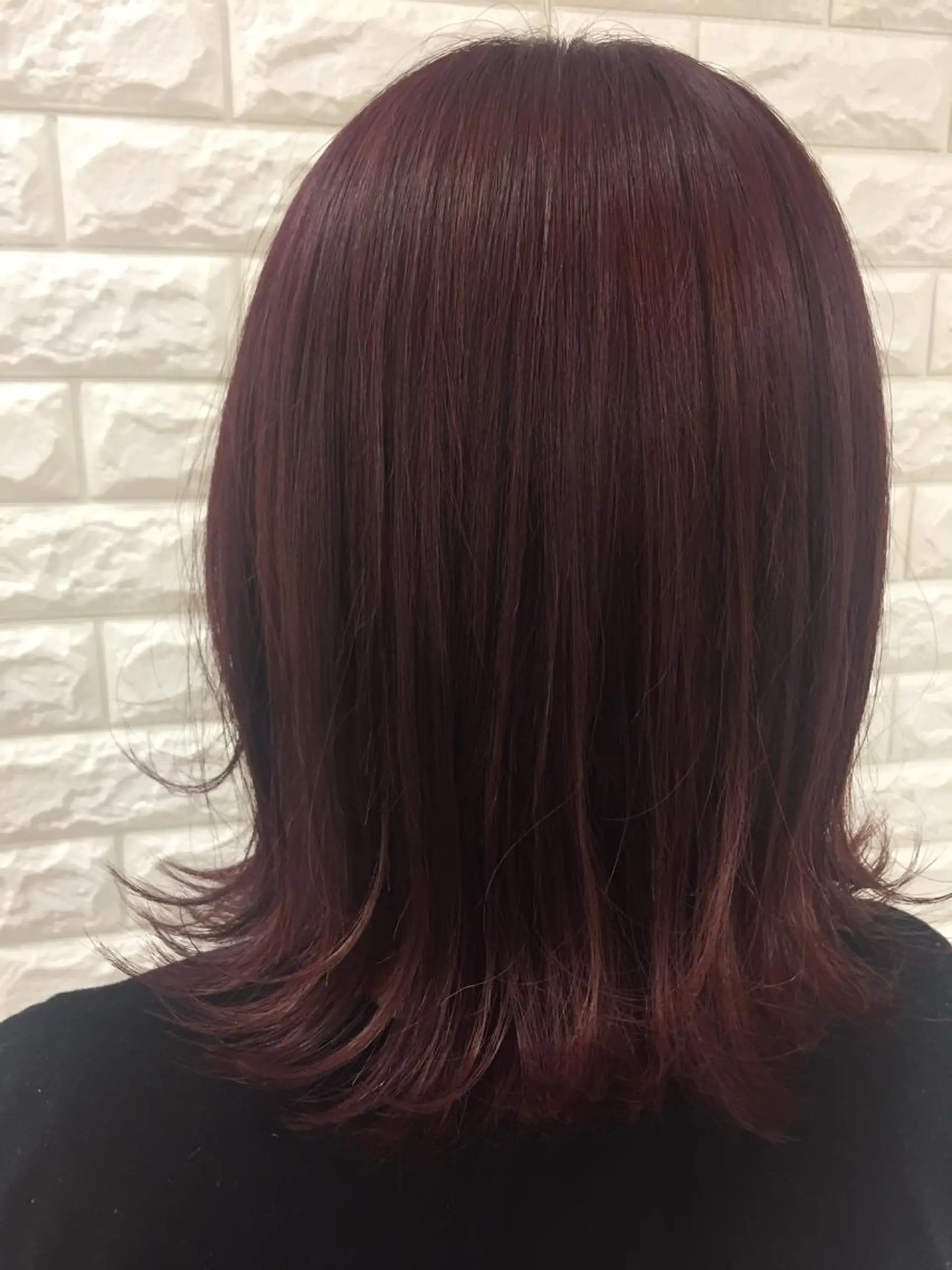 ミディアム カラー レッドカラー 似合わせ.ﾍｱｾｯﾄ 得意🌹井上美沙のヘアスタイル