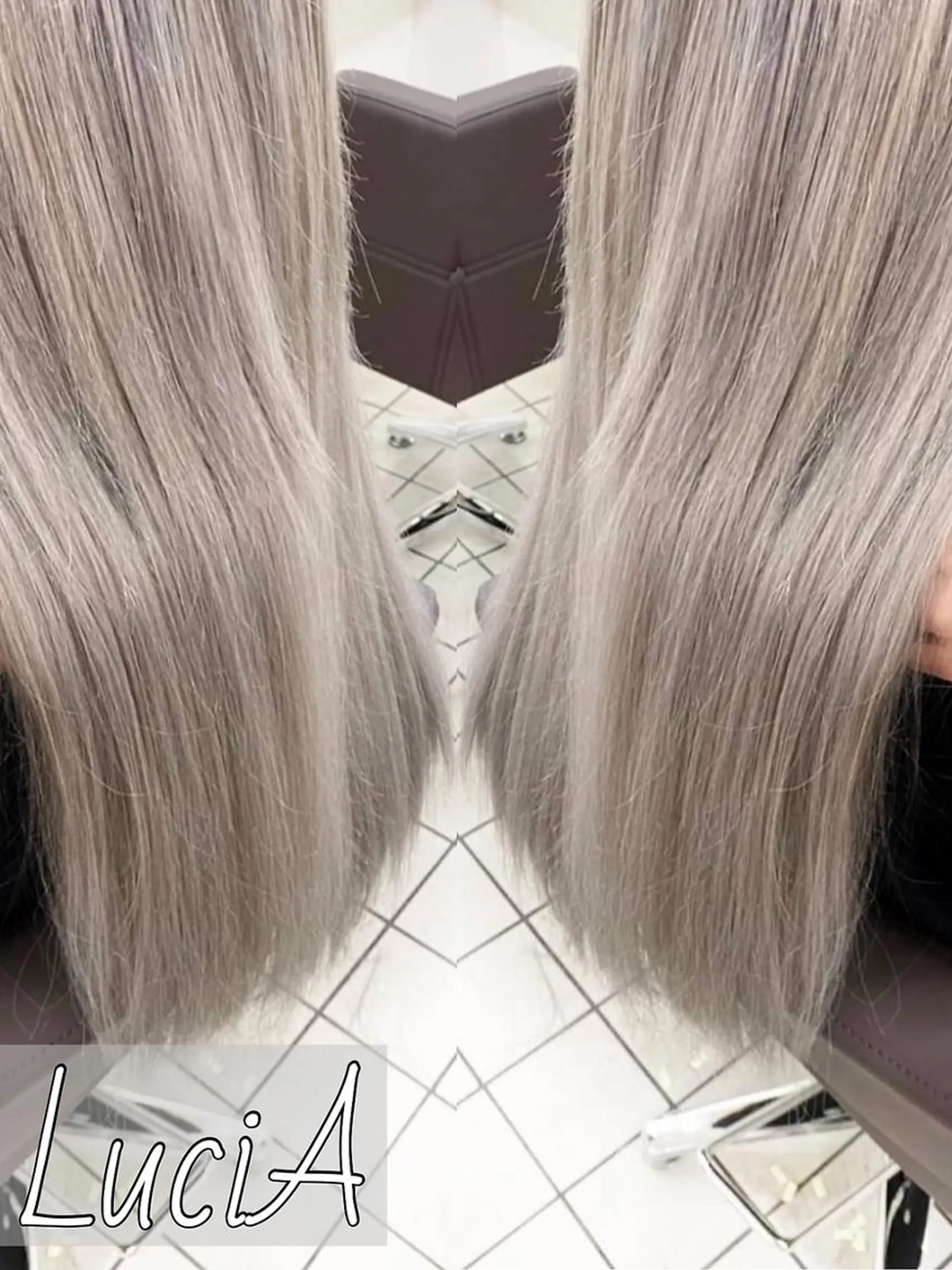 ロング カラー ヘアアレンジ シールエクステ アディクシーカラー バレイヤージュ ブリーチ ケアブリーチ LuciA/エクステ カラーのヘアスタイル