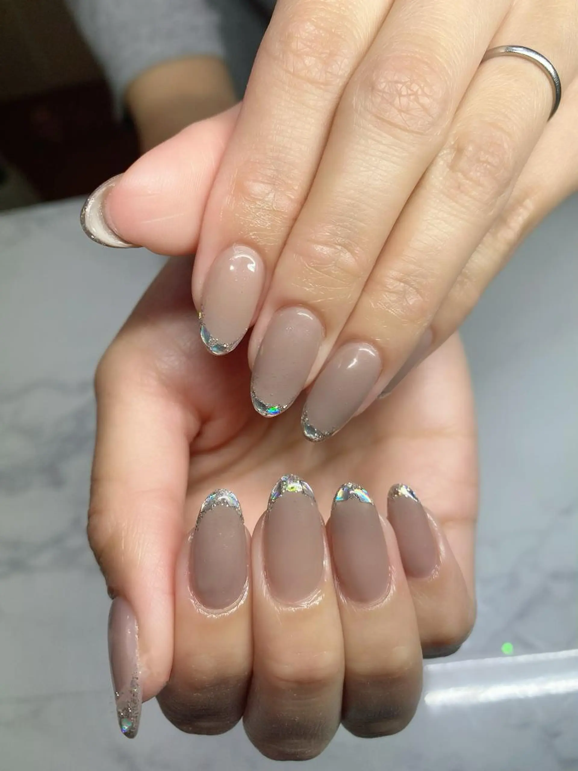 ネイル フレンチネイル ラメ(グリッター) ワンカラーネイル シンプルネイル Era nailのネイルデザイン