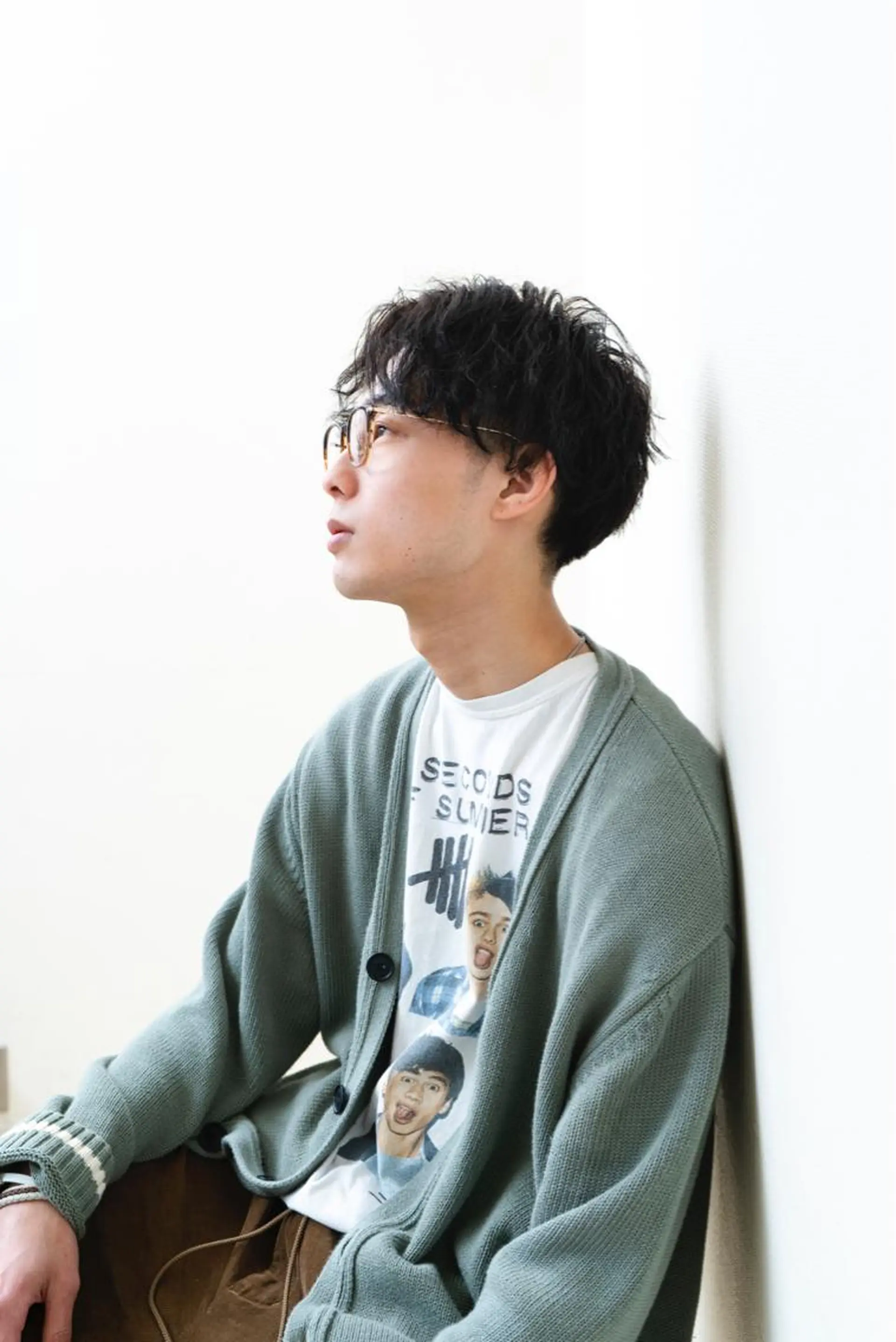 ミディアム パーマ メンズ メンズパーマ 赤司 泰樹のヘアスタイル