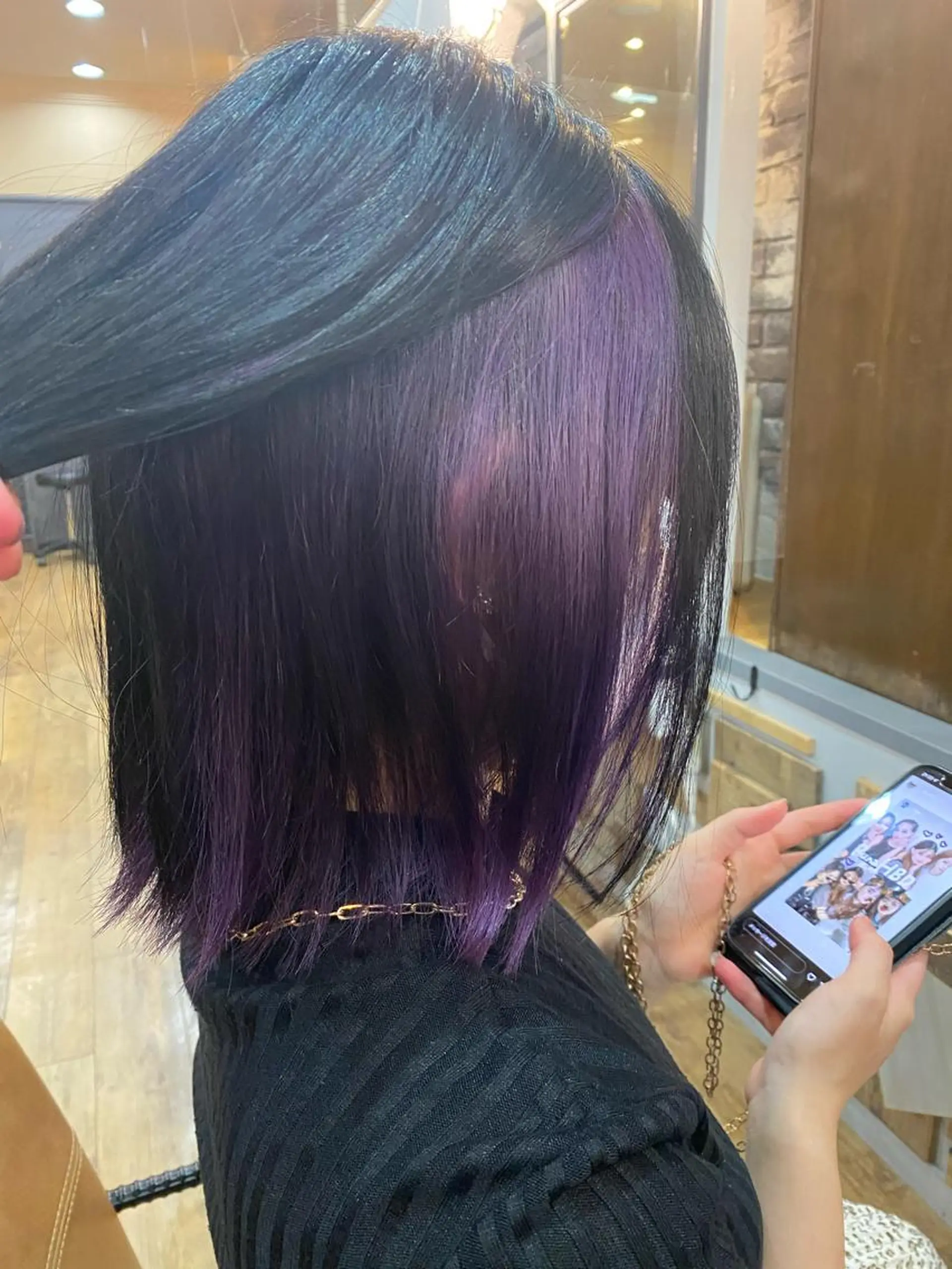 ミディアム カラー ブルーカラー ブルーバイオレット バイオレットカラー ヘアカラー トリートメント 特殊カラー特化 ✂️SHIAN フジのヘアスタイル