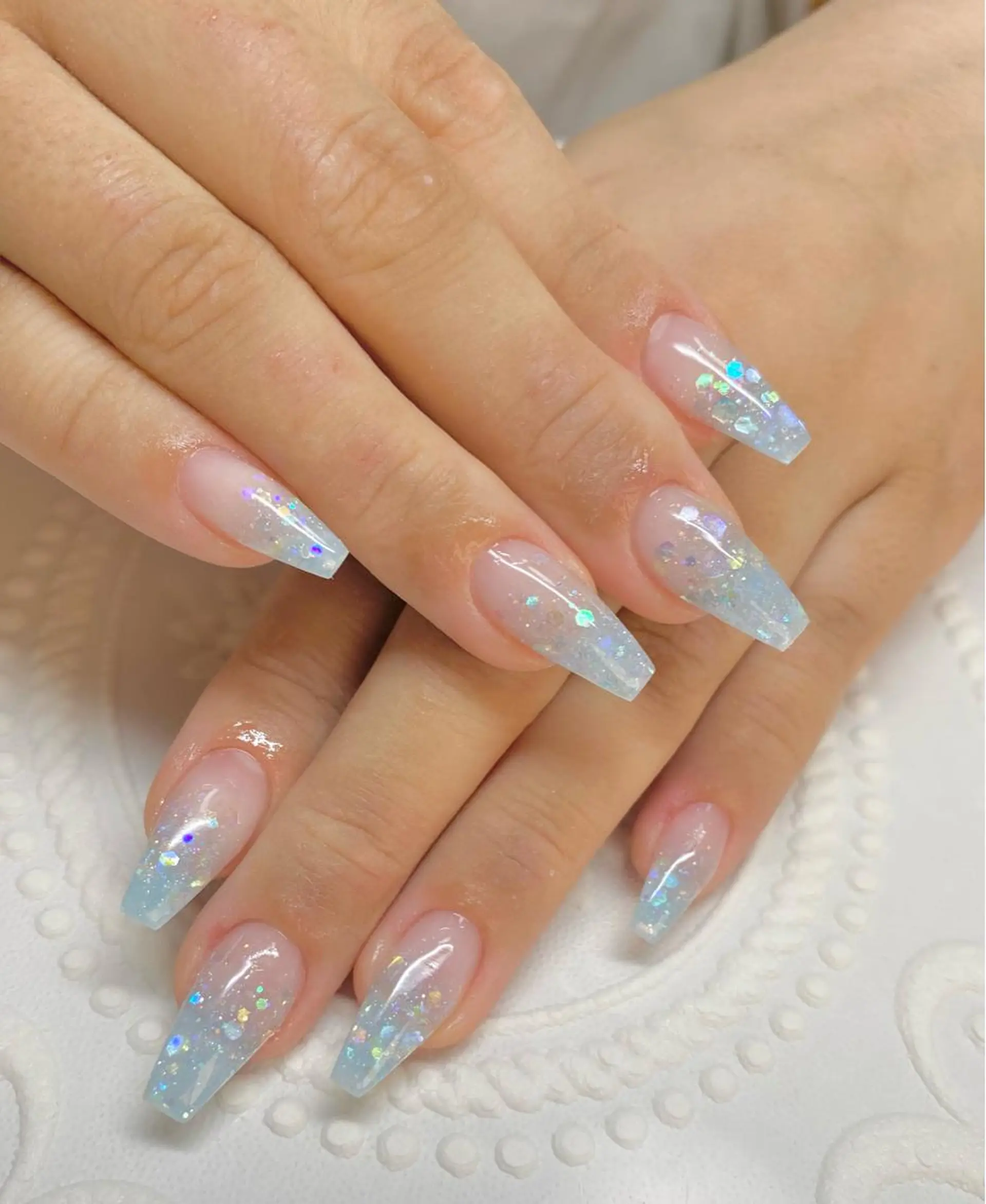 セミロング ネイル 水色 ハンドネイル lune nail_2017のその他イメージ