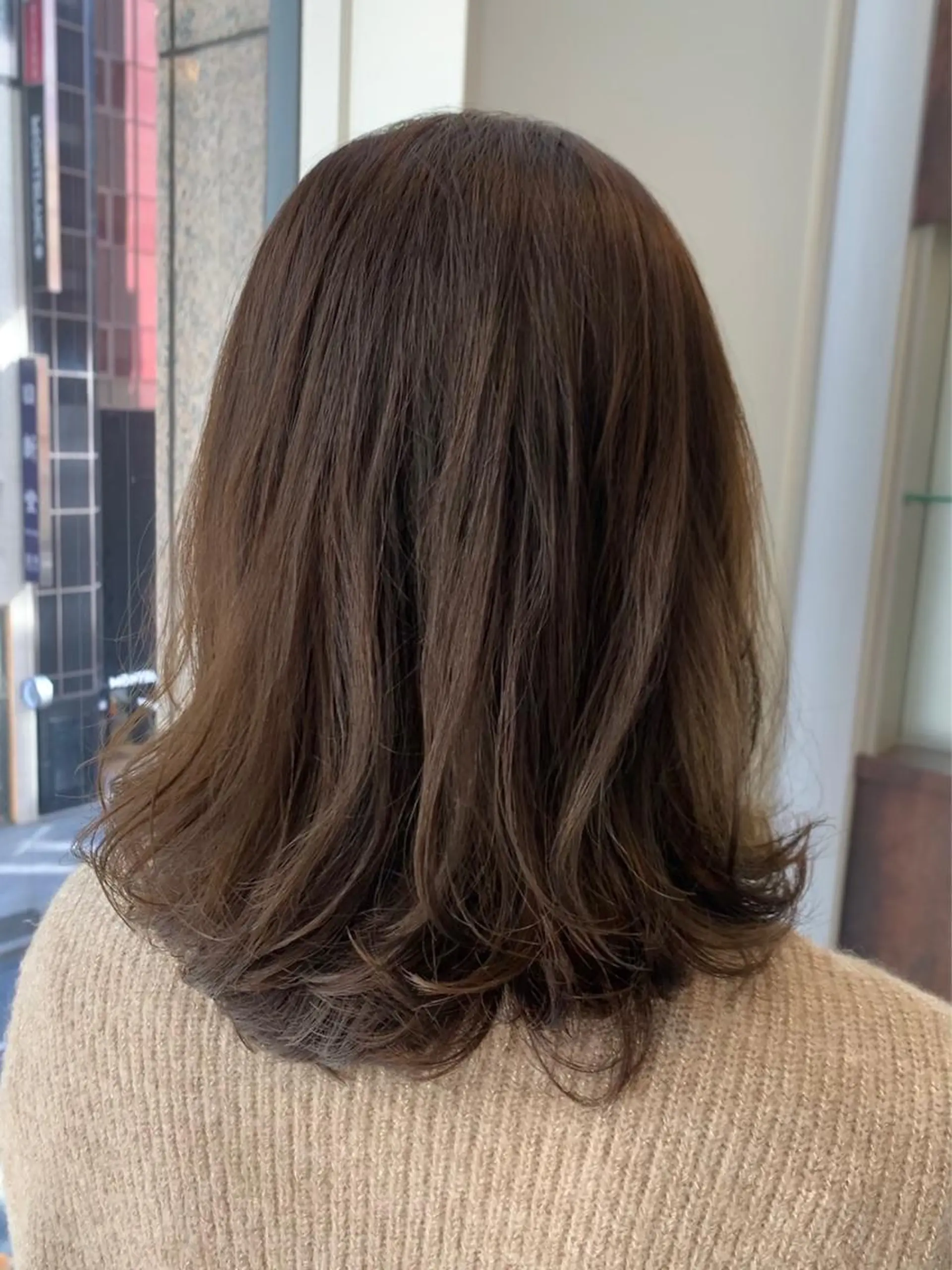 ミディアム パーマ カット ヘアカラー 縮毛矯正 トリートメント WISTERIA P LUS1 ikumiのヘアスタイル