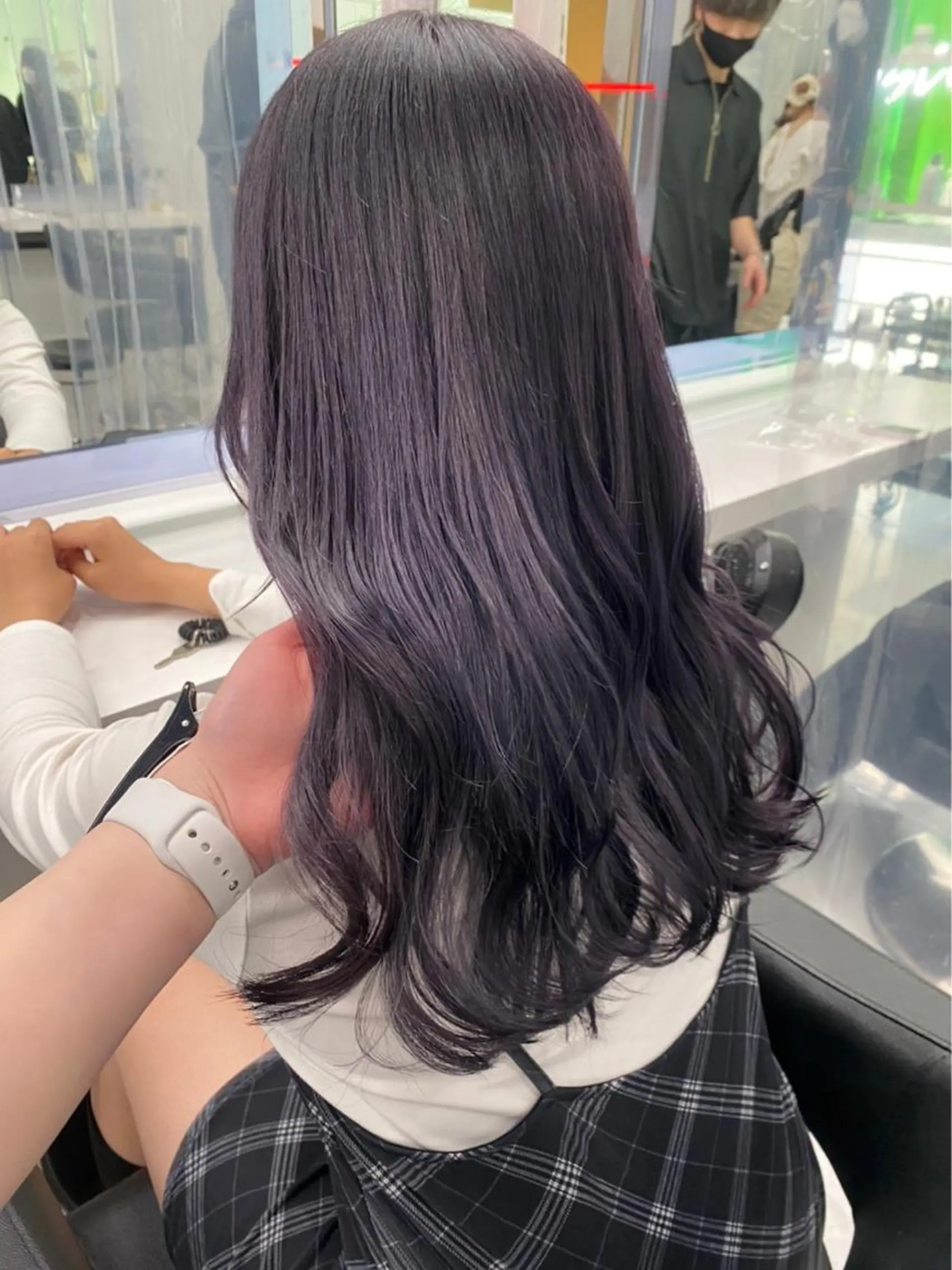 セミロング カラー パーマ ヘアアレンジ メンズ キッズ マツエク・マツパ 🪞ハイトーン🪞 🤍waka🤍のヘアスタイル