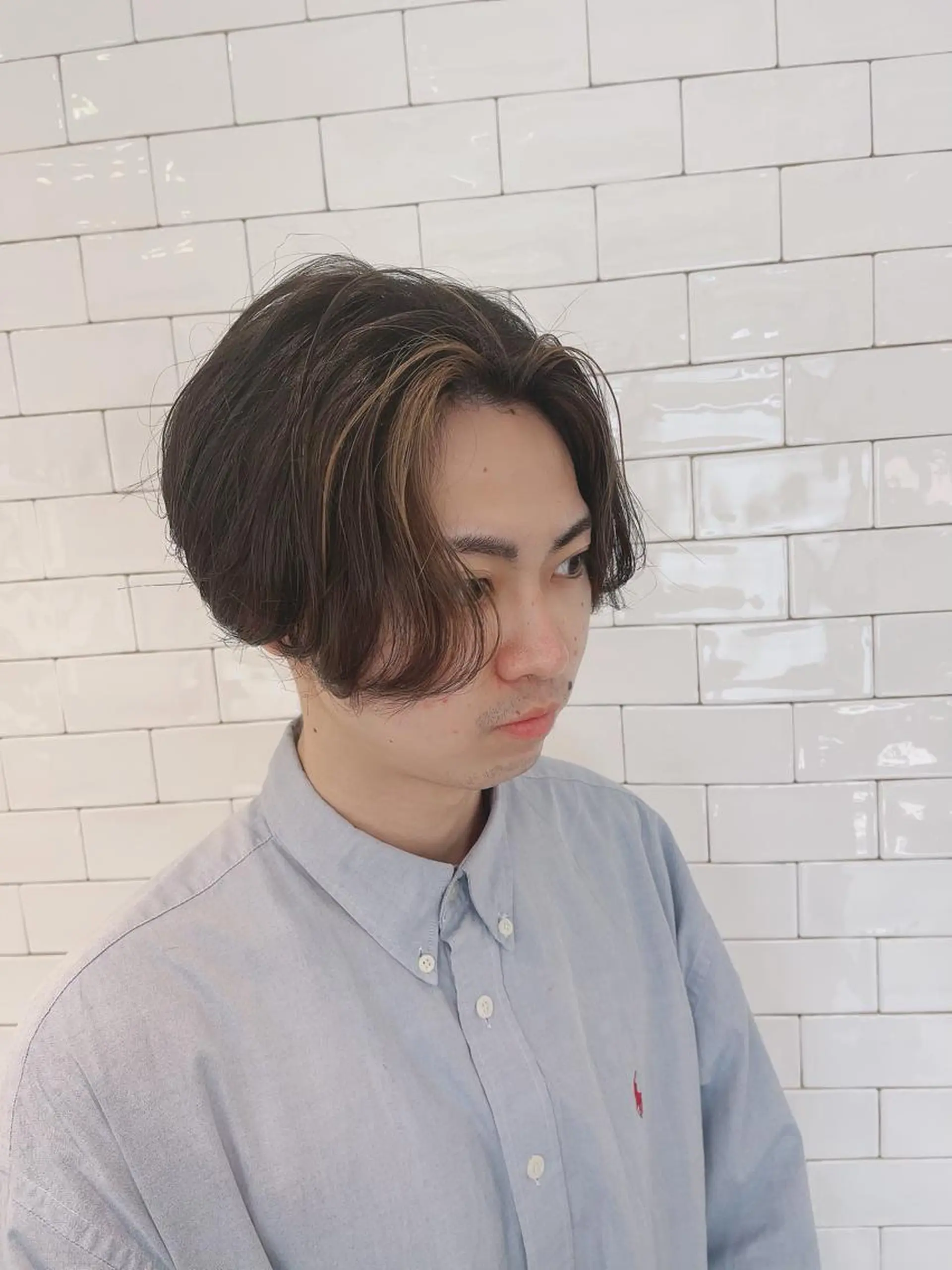 カラー メンズ カット ヘアカラー &chaLme   心斎橋所属・emi/髪質改善/ 韓国風/艶カラーのヘアスタイル