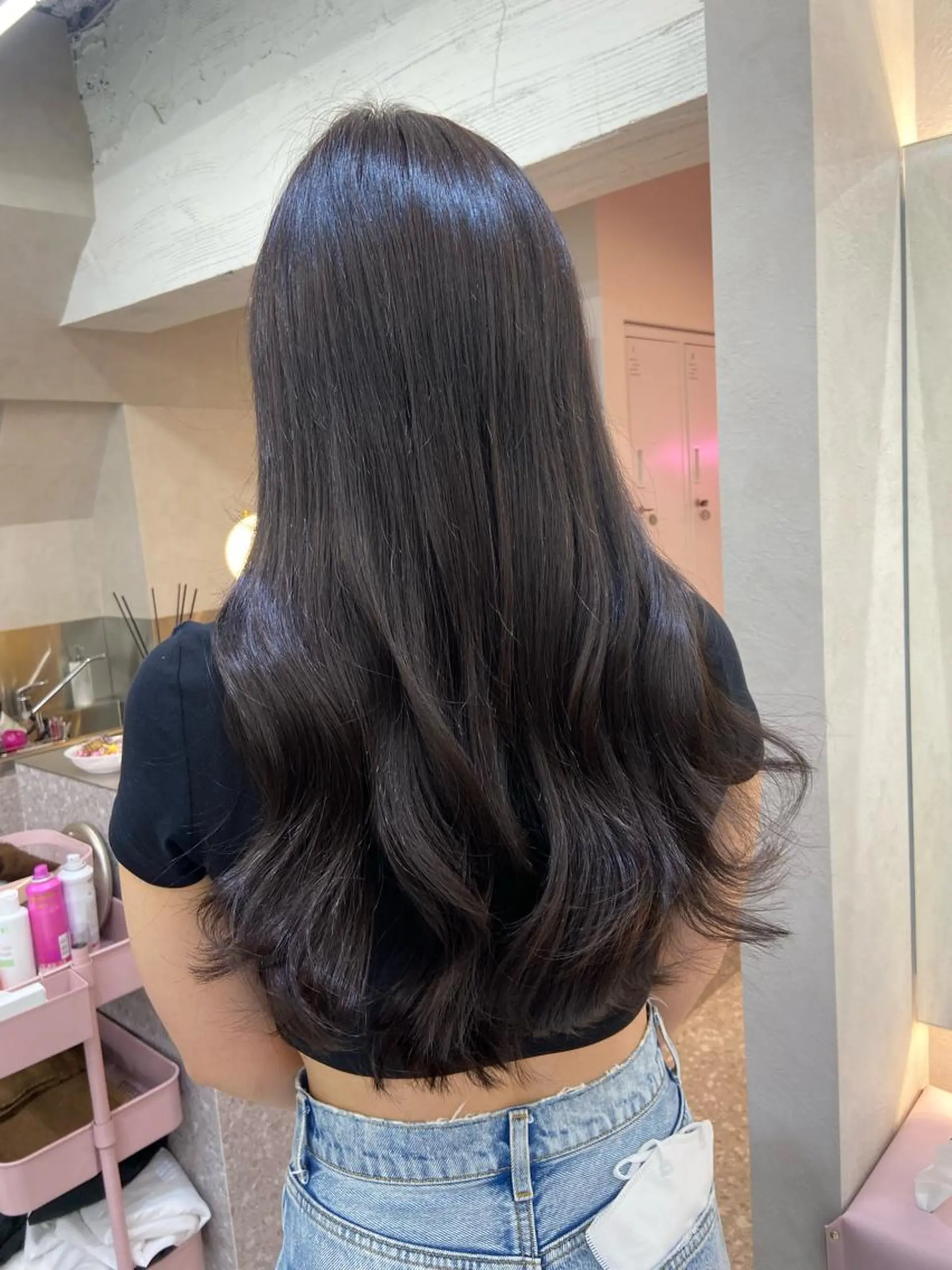 ロング カラー シールエクステ エクステ 韓国風ヘア 新宿/韓国ヘア 中明度カラー/かやのヘアスタイル