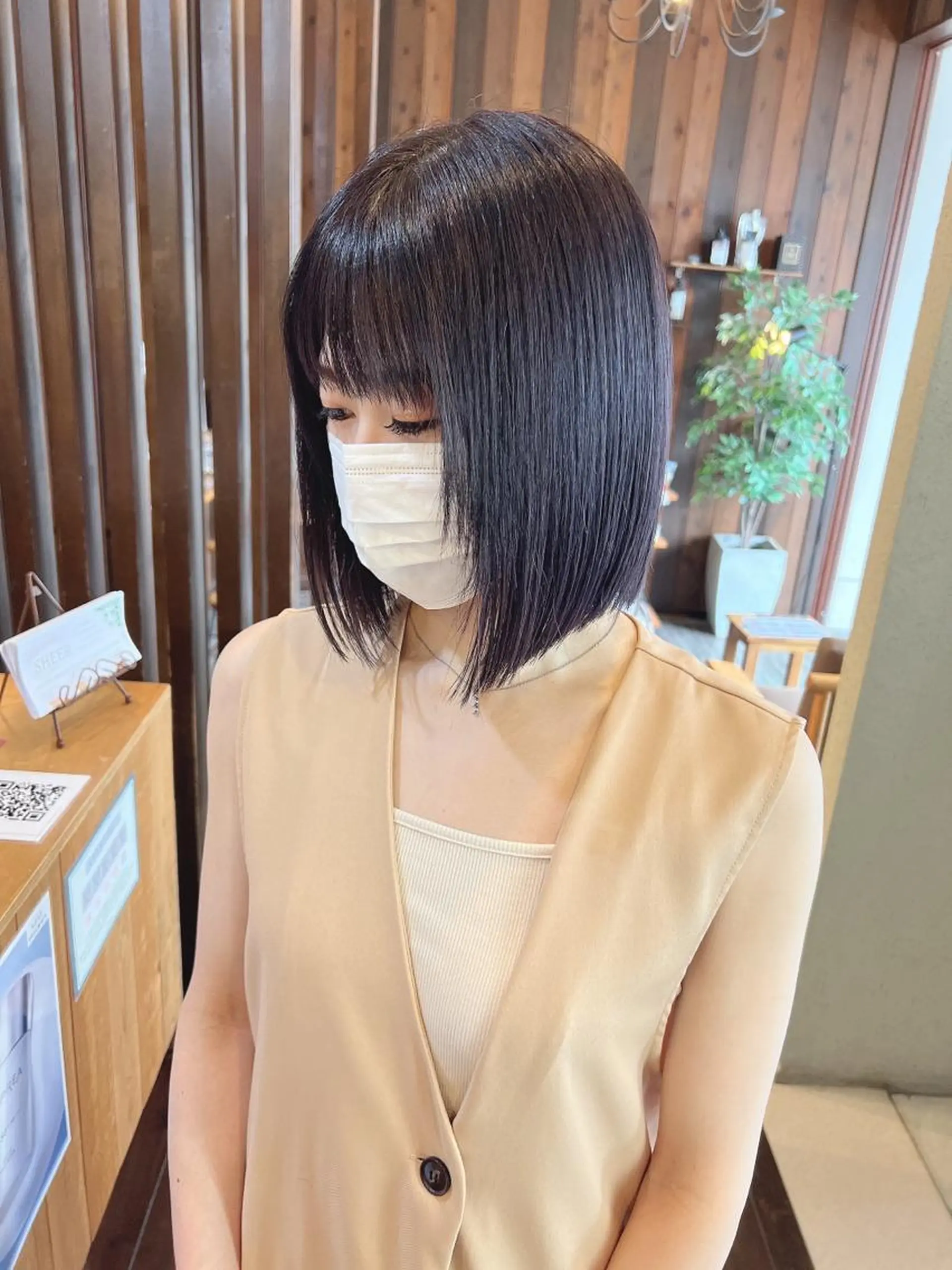 ミディアム 切りっぱなしボブ ボブ 具志 正太のヘアスタイル