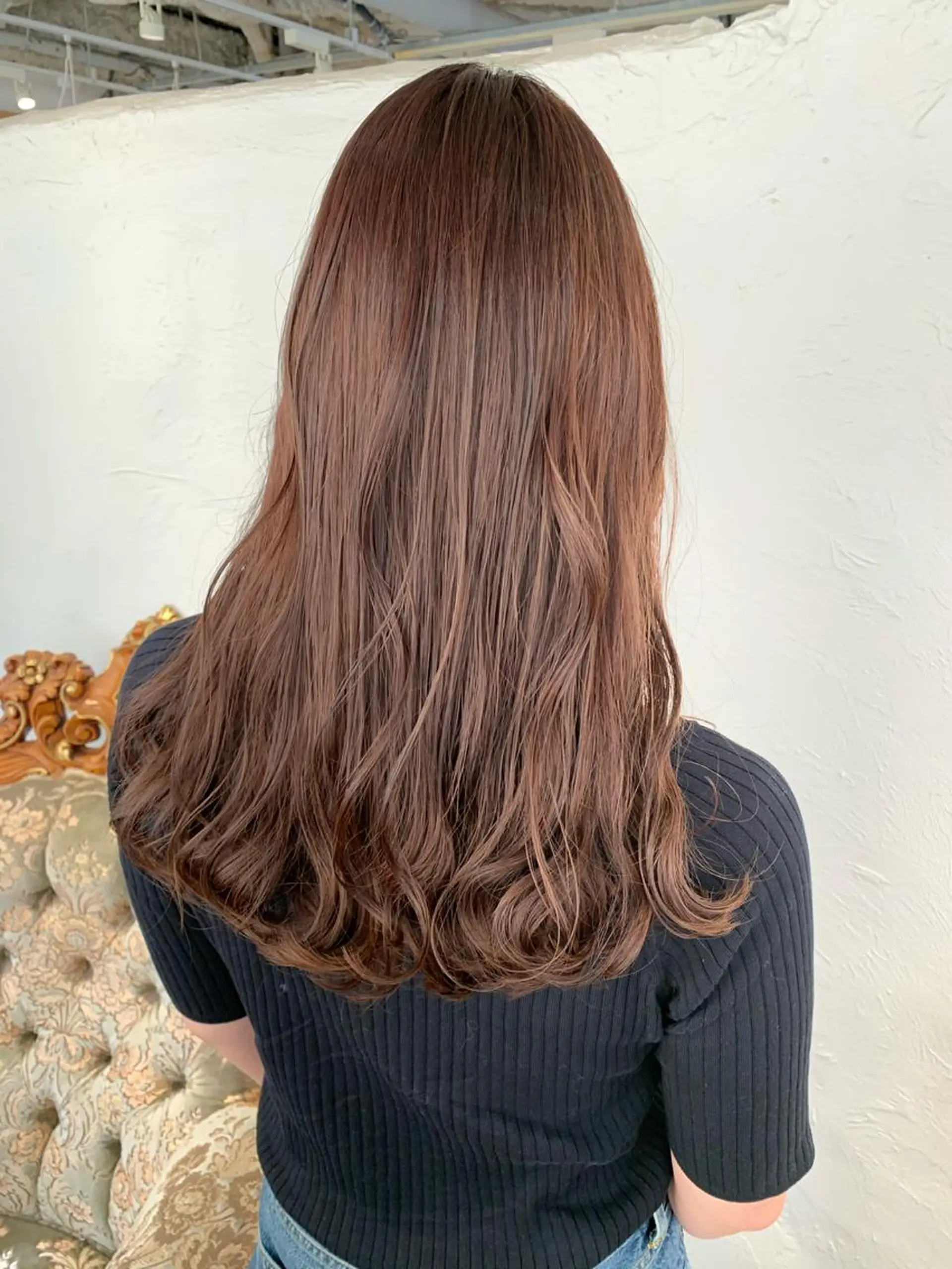 ロング ピンクブラウン ヘアカラー 【髪質改善特化】 新宿/縮毛矯正/セラのヘアスタイル