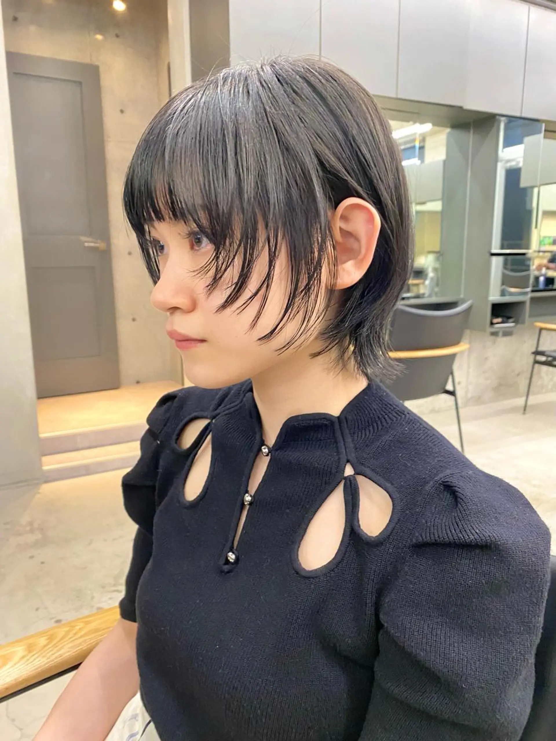 ミディアム カット トリートメント レイヤー/柔色 カラー/SAkiのヘアスタイル