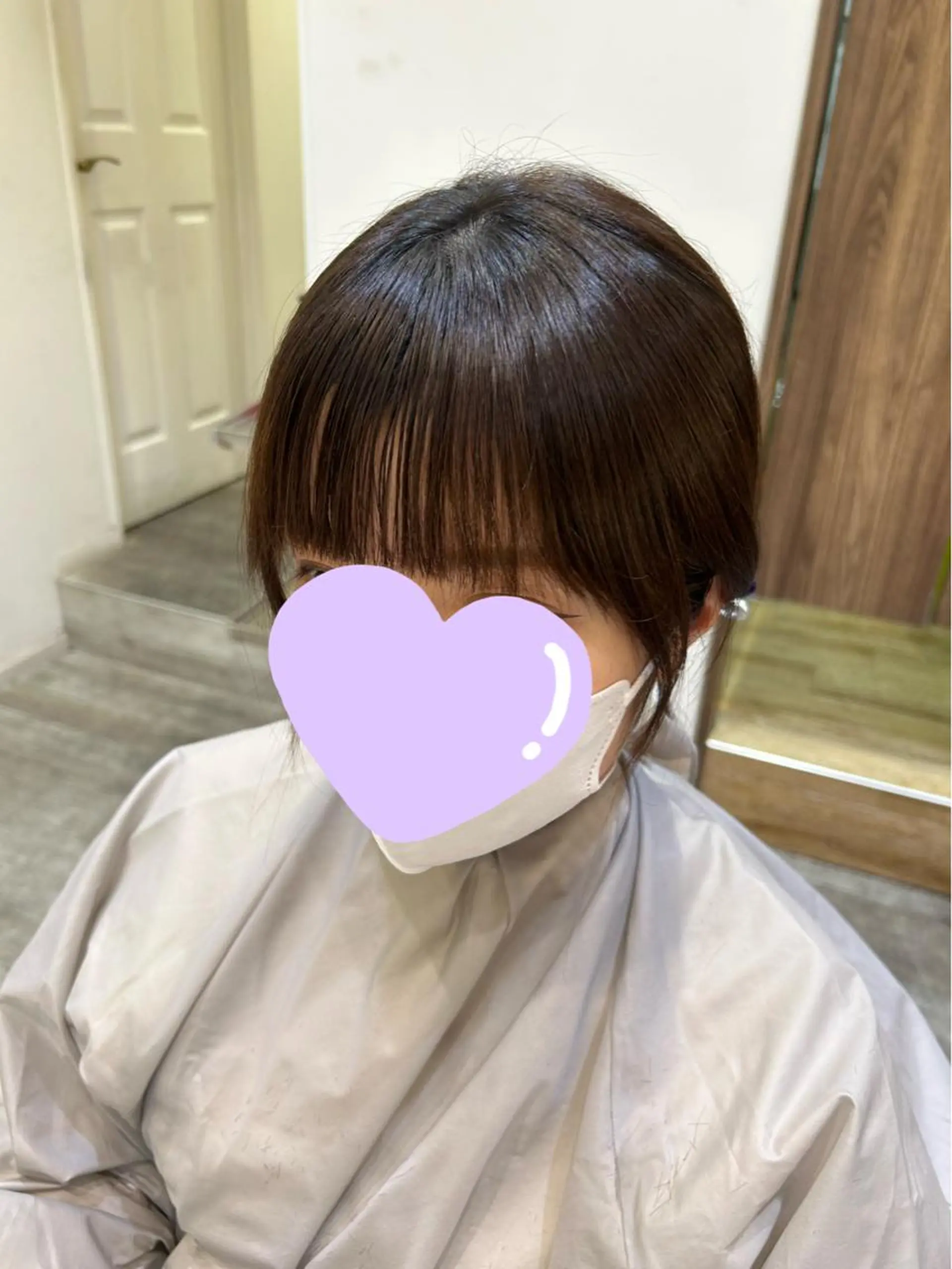 ロング 韓国風ヘア カット 縮毛矯正 ミユ🎀エクステ 🎨デザインカラーのヘアスタイル