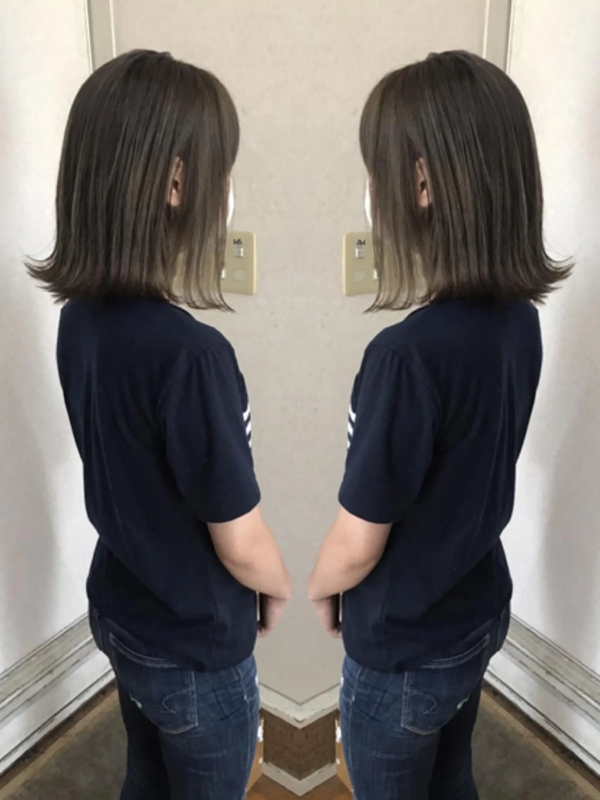 ミディアム カラー マツエク・マツパ グレージュ ミルクティーグレージュ 外国人風カラー ヘアカラー トリートメント BOB所属・三輪 太一のヘアスタイル