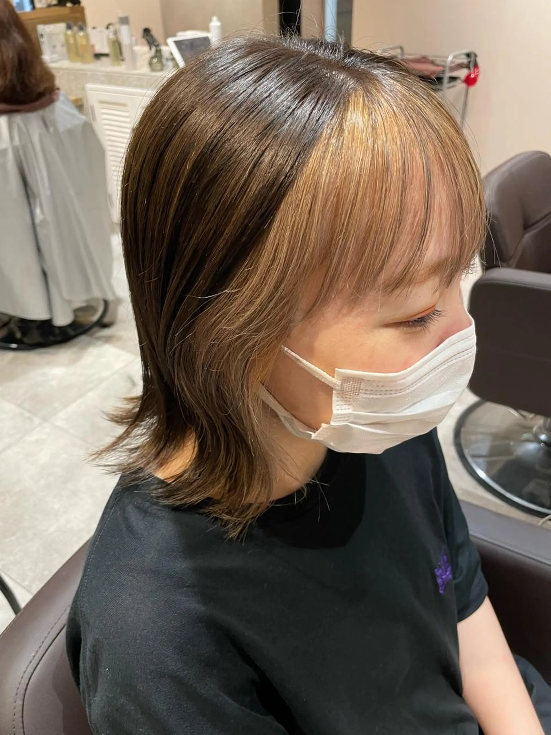 ミディアム カラー ミストバング  フェイスフレーミング ヘアカラー トリートメント 💐パーソナルカラー /市橋加菜💐のヘアスタイル