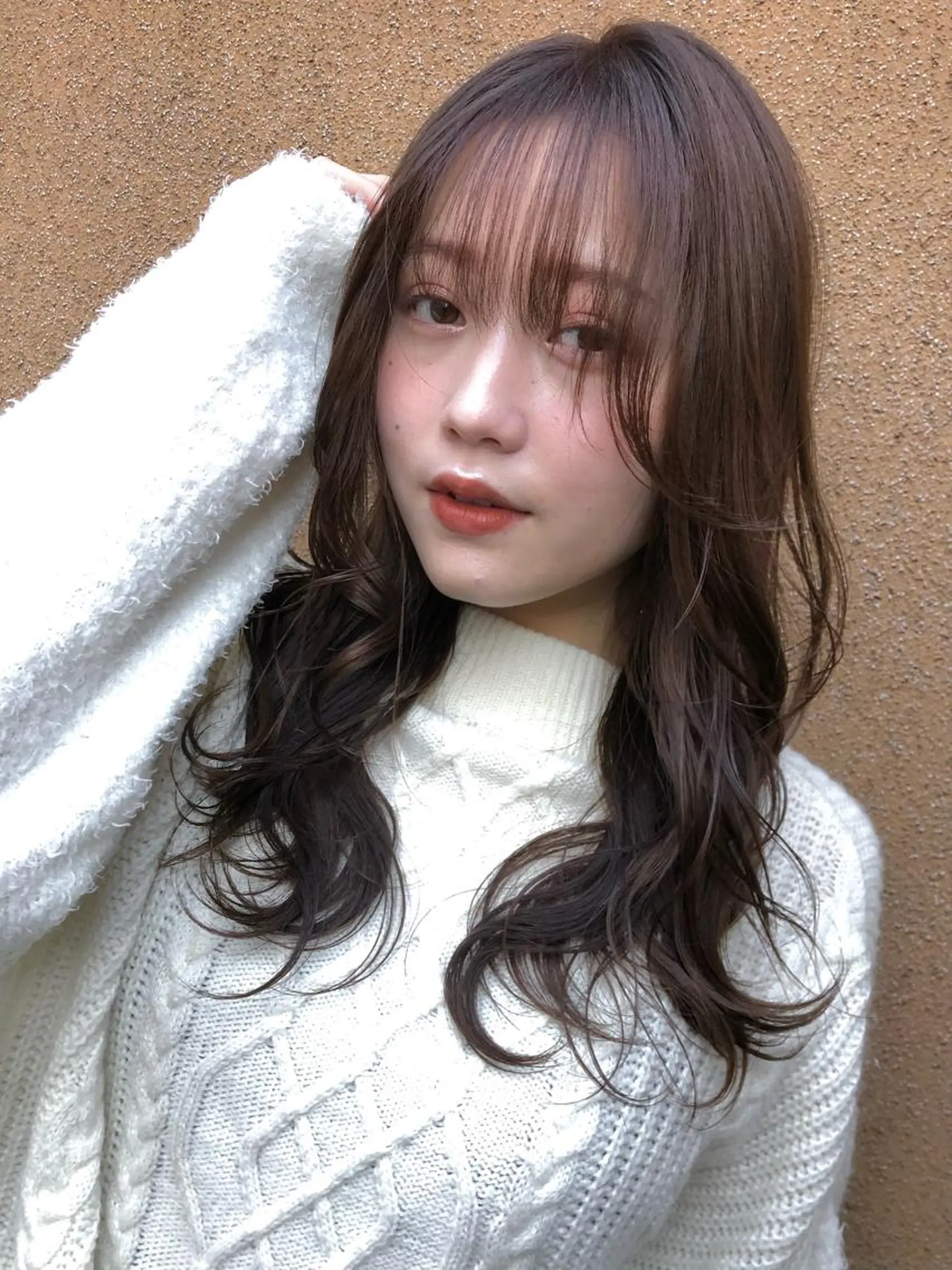 ロング カラー ヘアアレンジ アディクシーカラー アッシュ ベージュカラー 黒髪 ブリーチ JURI🤎 ワンカールレイヤーのヘアスタイル